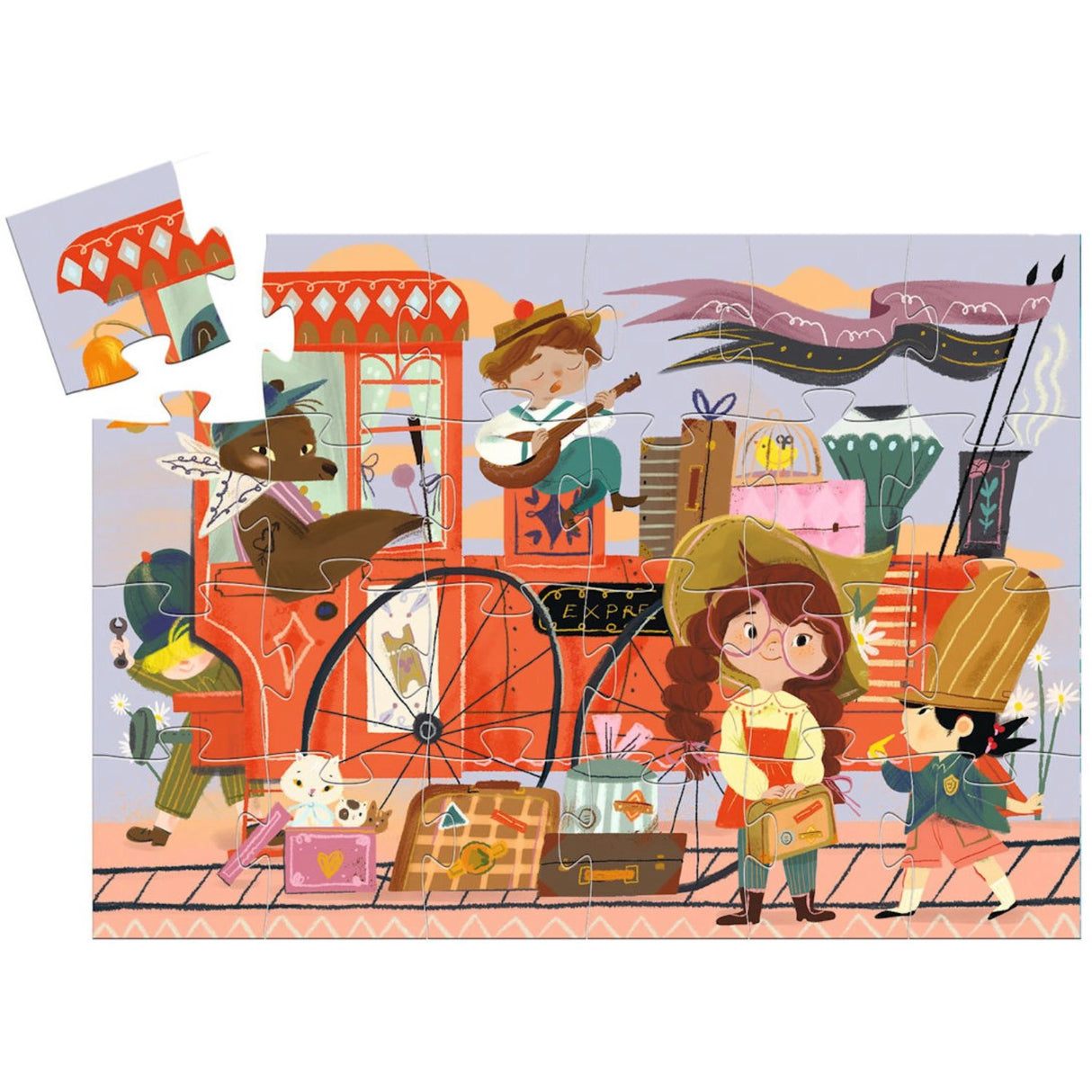 Djeco Silhouette Puslespill, Mias reise - 36 brikker