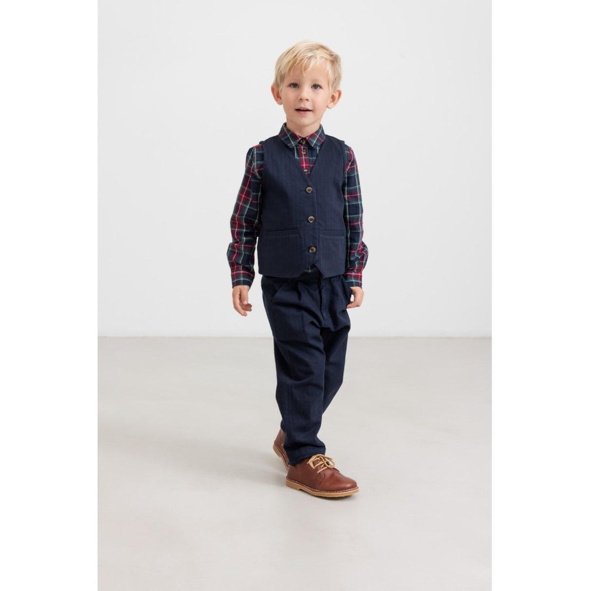 MarMar Check Pilot Navy Check Tommy Skjorte