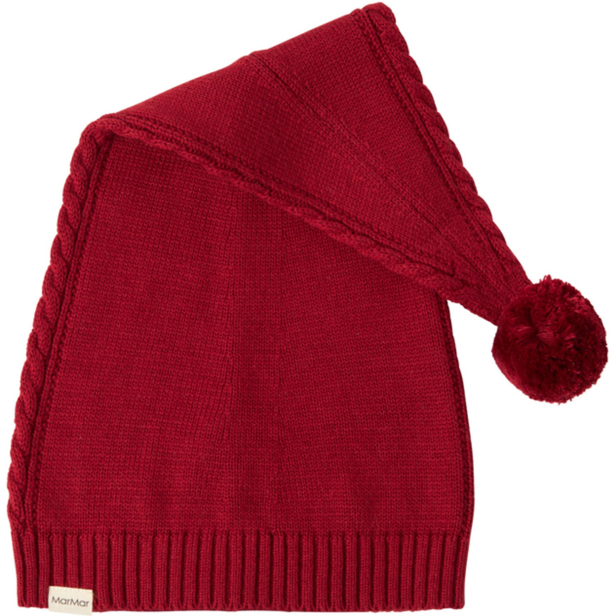 MarMar Cotton Rayon Knit Cable Hibiscus Red Alfen Christmas Lue