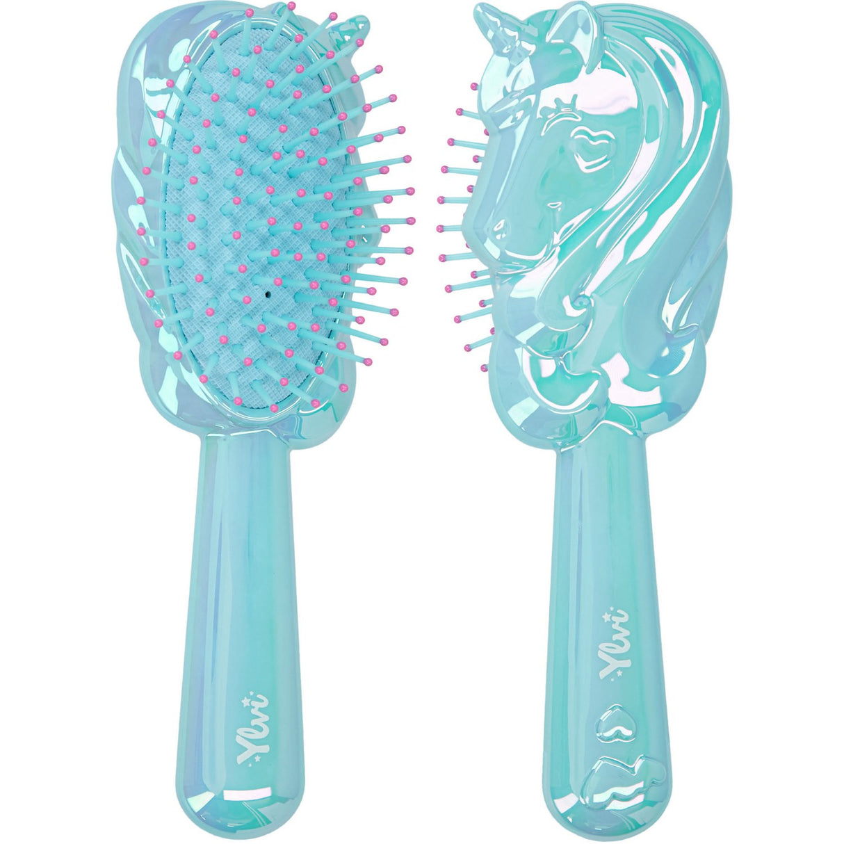 Ylvi Blue Paddle Hairbrush Unicorn