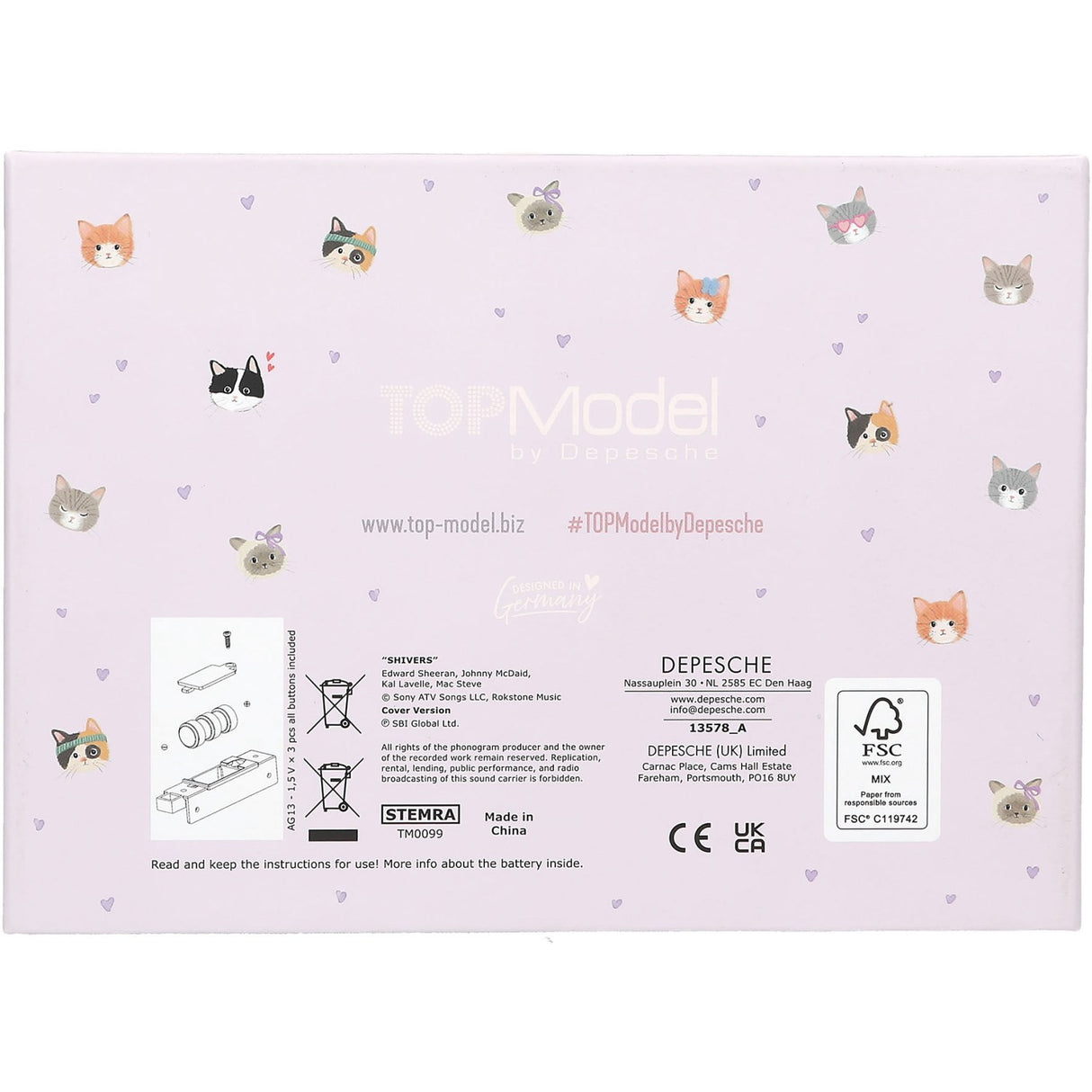TOPModel Big Jewellery Box Med Code Og Sound Cat Love