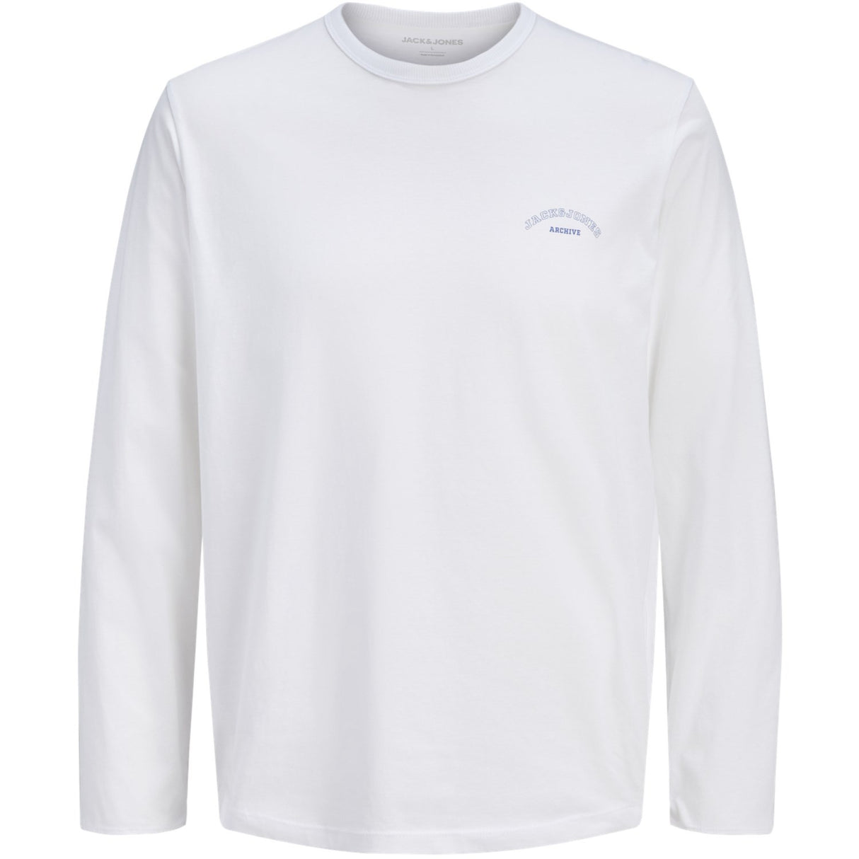 Jack & Jones Junior Bright White Jjcollege Logo Tee Ls Crew Neck Jnr