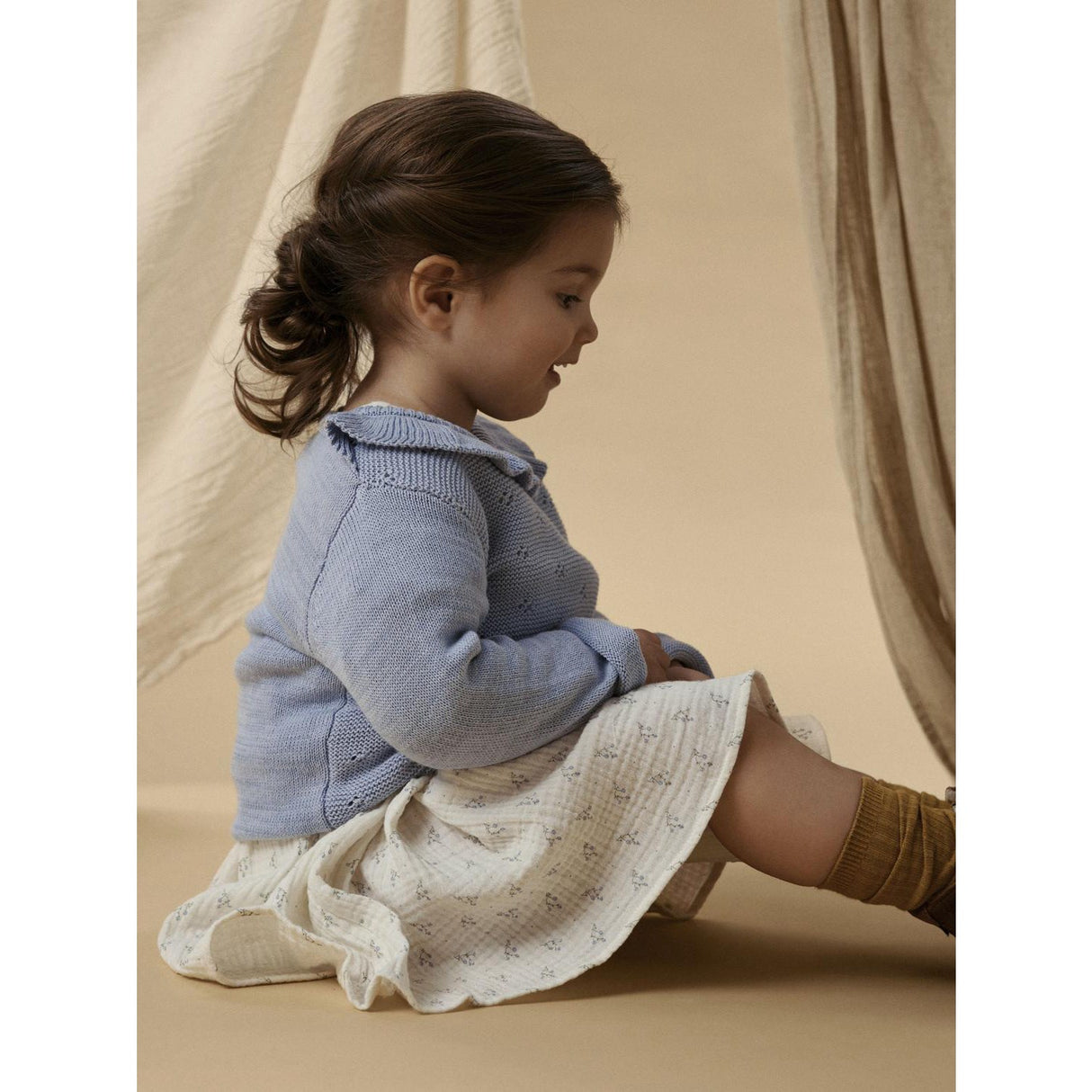 Lil'Atelier Zen Blue Nmflaguna Ls Strikk Lil Noos