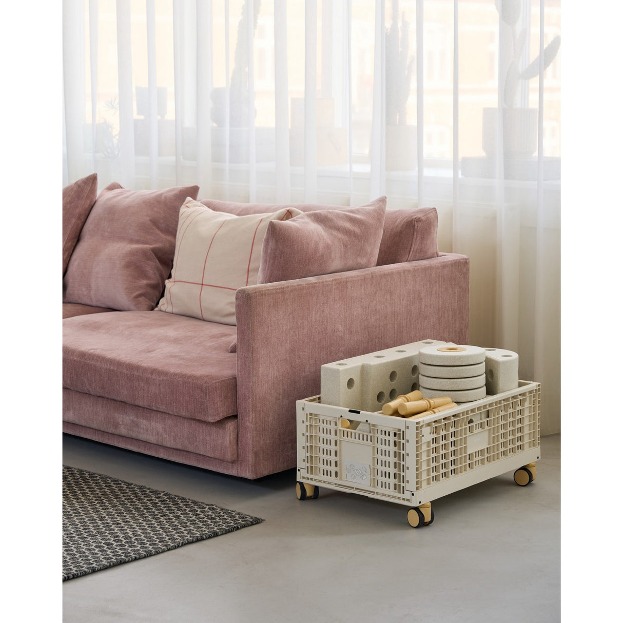 MODU Honey Yellow 4 X Oppbevaring Kasse Hjul