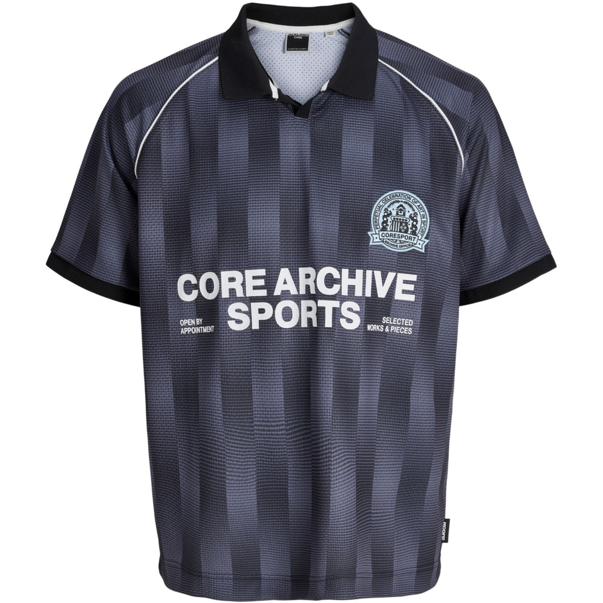 Jack & Jones Junior Black AOP Jcobreeze Football AOP Mesh Tee Ss Jnr