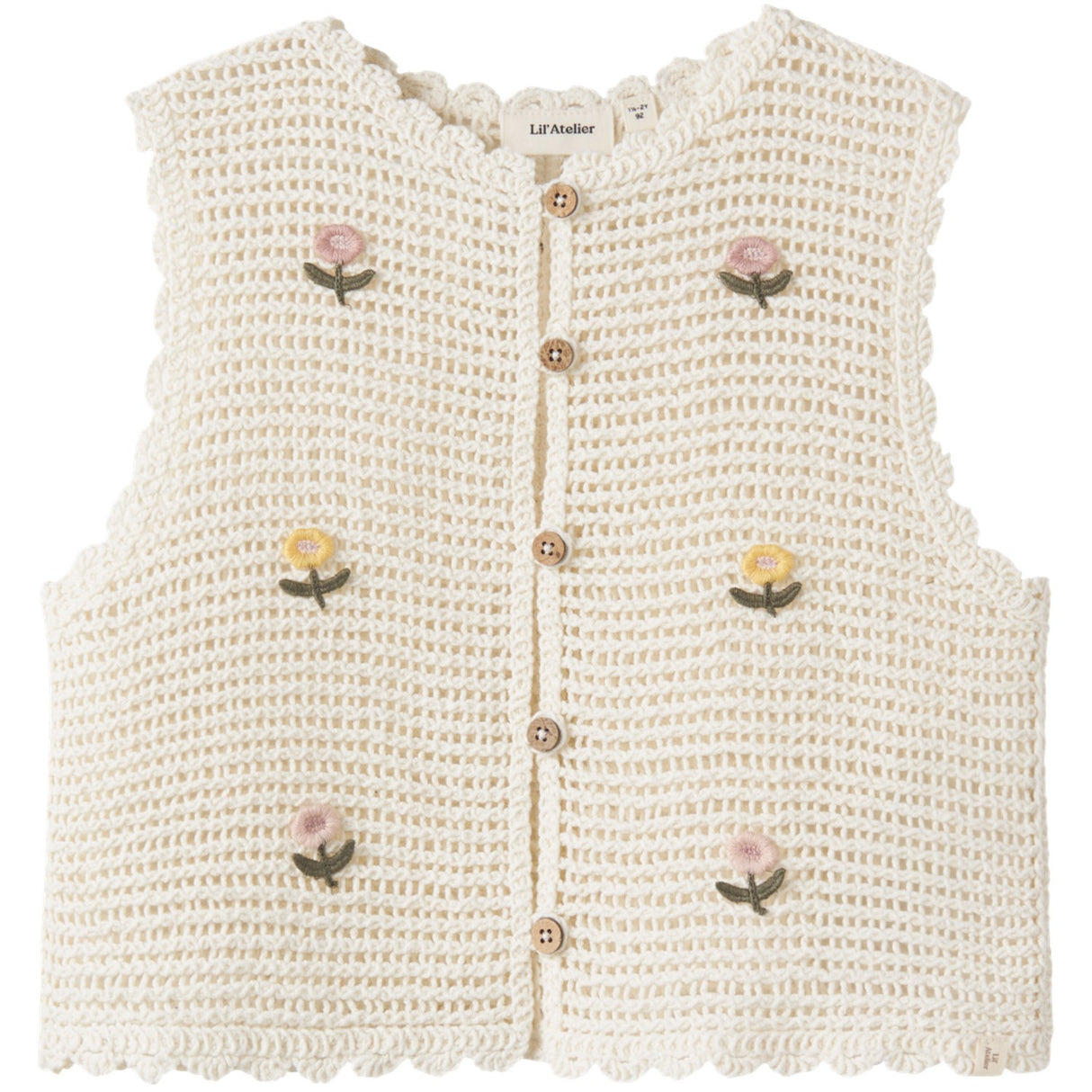 Lil'Atelier Coconut Milk Nmfflora Strikk Vest Lil