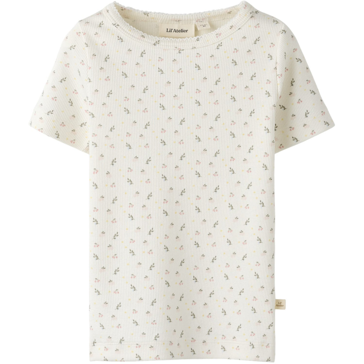 Lil'Atelier Coconut Milk Small Flower Nmfgago Ss Slim Topp Lil Noos