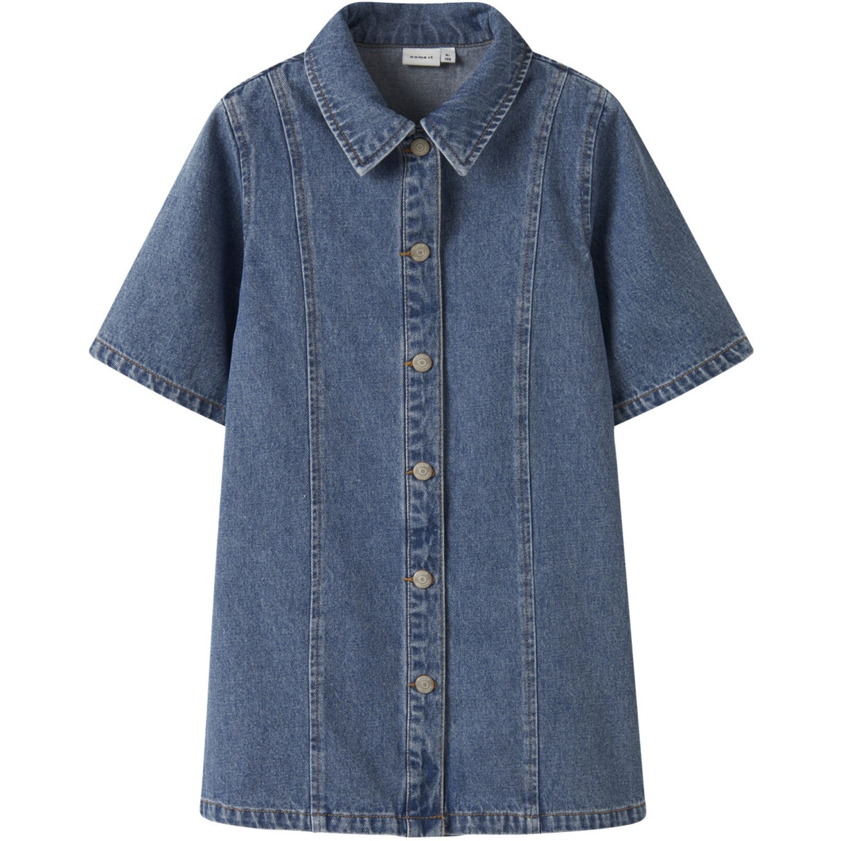 Name It Medium Blue Denim Nkfgianna 2/4 Dnm Kjole 2221-Iz D