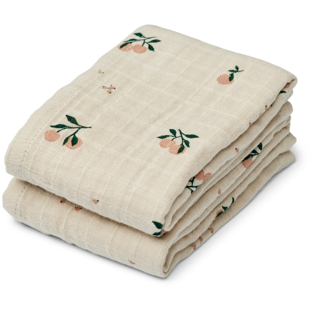 LIEWOOD Peach / Sea Shell Mix Lewis Muslin Cloth 2-Pakning