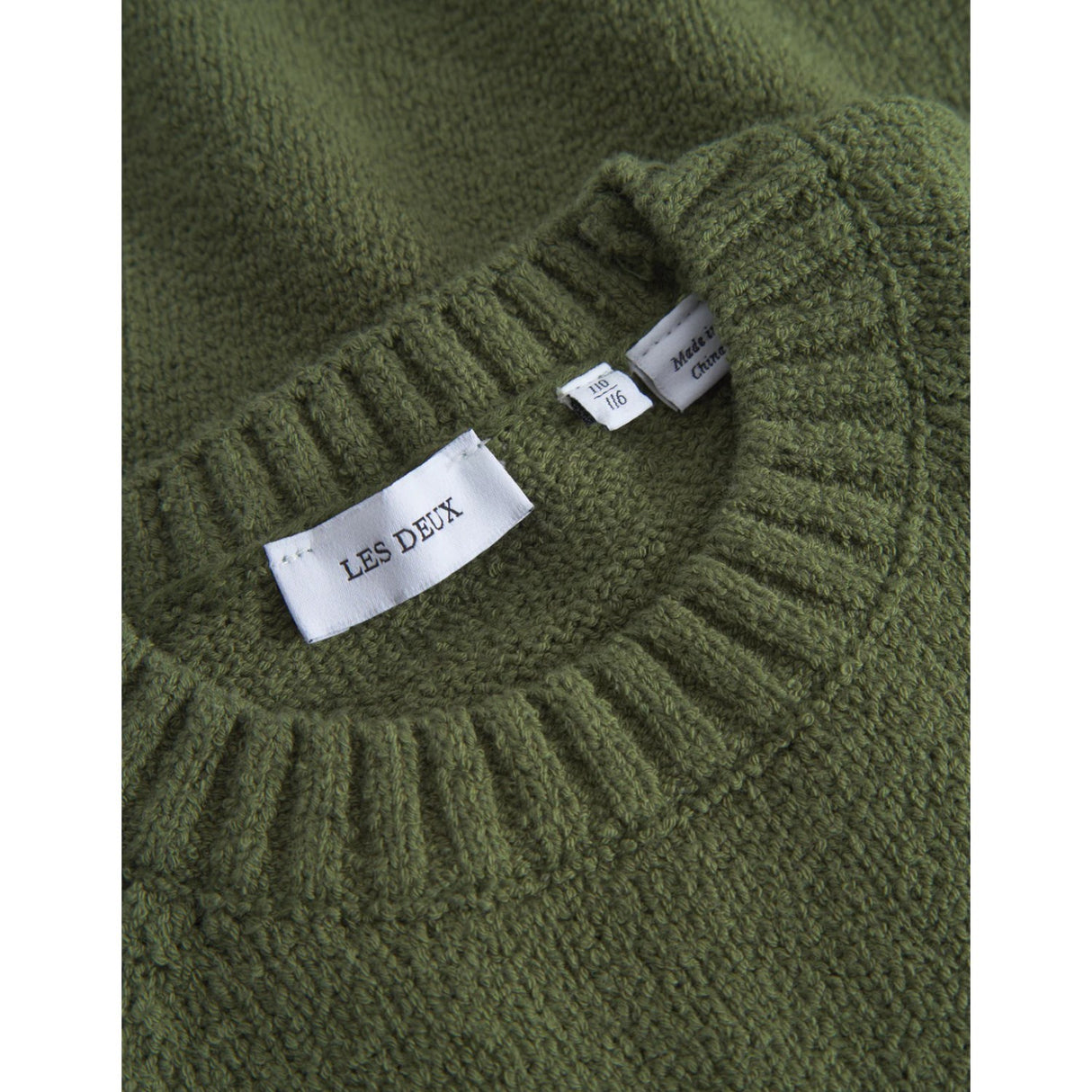 Les Deux Kids Chive Green Brad Roundneck Strikk Kids
