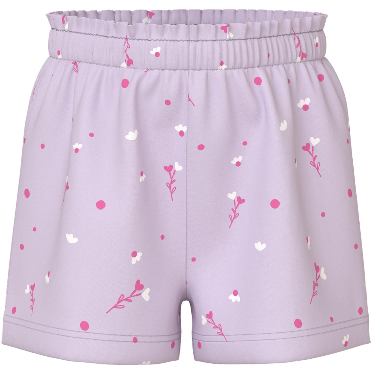 Name It Lavender Fog White Florals Nmfvilinse Shorts