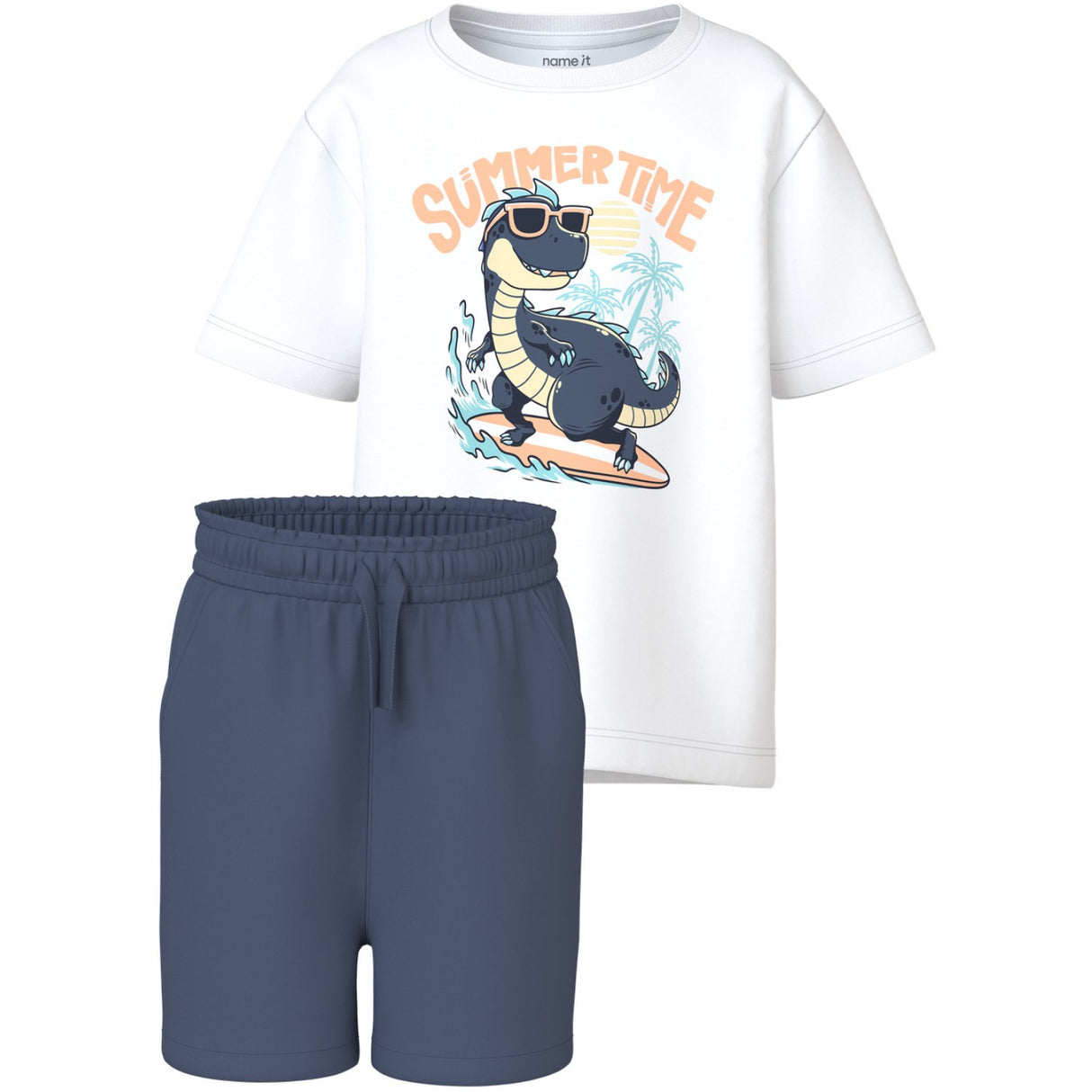 Name It Bright White Summer Time Nmmvigor Ss Nreg Topp Sett