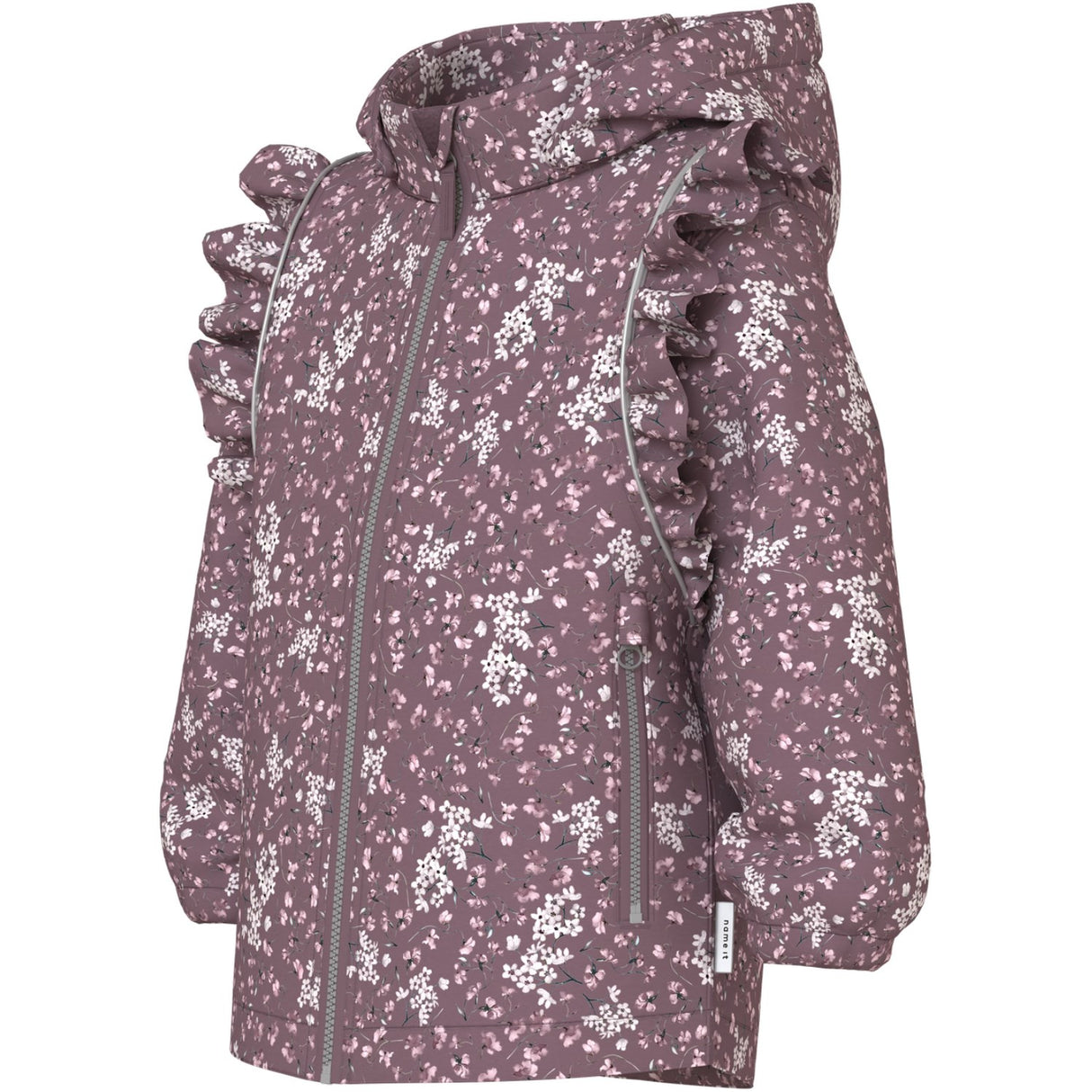 Name It Grape Shake Floral Dream Nmfalfa08 Softshell Jakke Frill Aop Fo