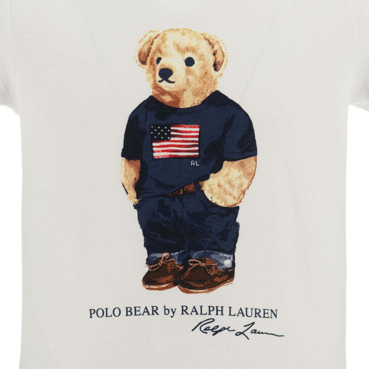 Polo Ralph Lauren White / Elite Blue Ss Bjørn Tee Og Kort Sett