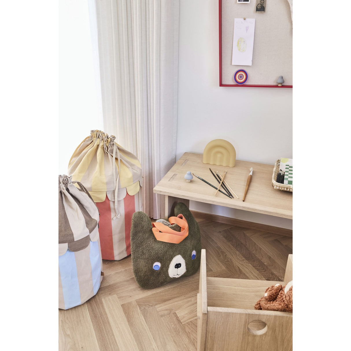 OYOY Ice Blue/Red Saga Basket Sett Of 2