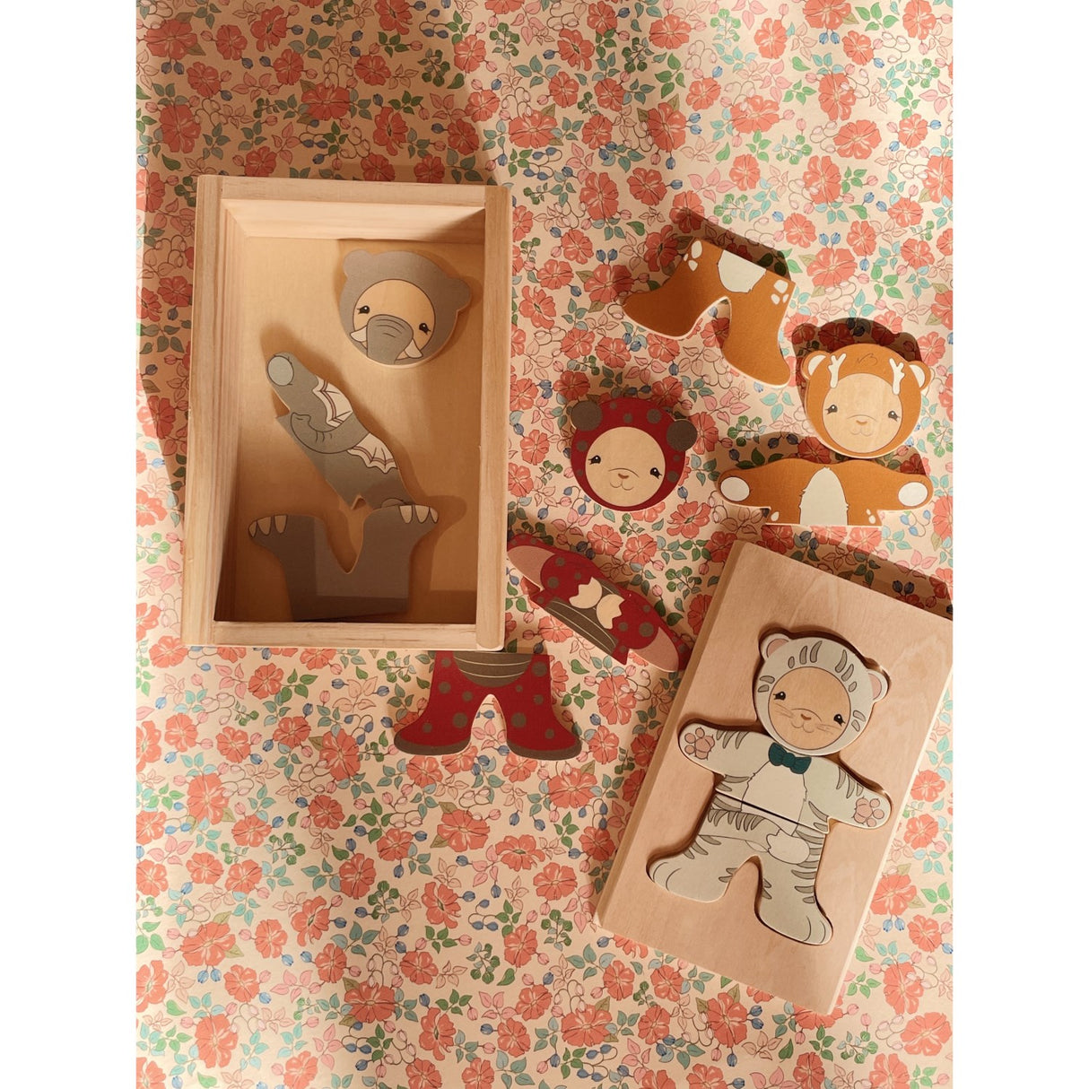 Konges Sløjd Multi Wooden Teddybjørn Kjole Up Animals Fsc