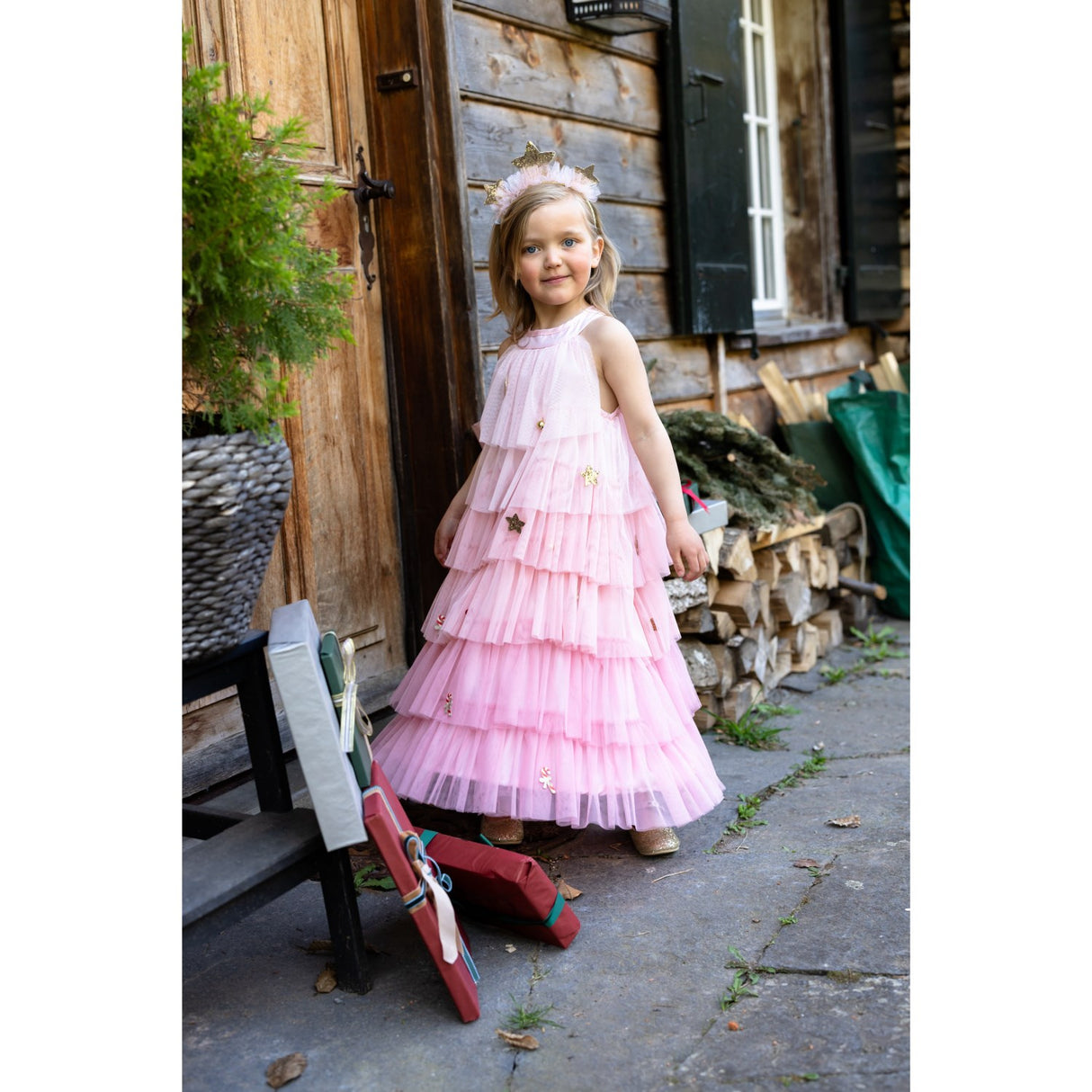 Great Pretenders Christmas Tree Kjole With Headband, Blush