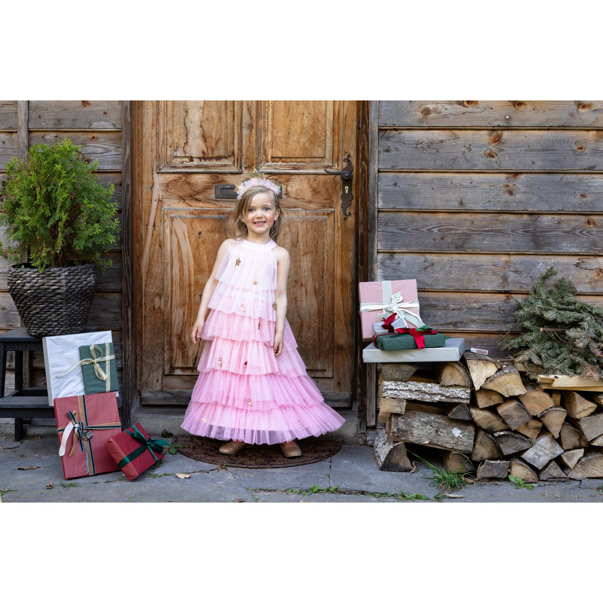 Great Pretenders Christmas Tree Kjole With Headband, Blush