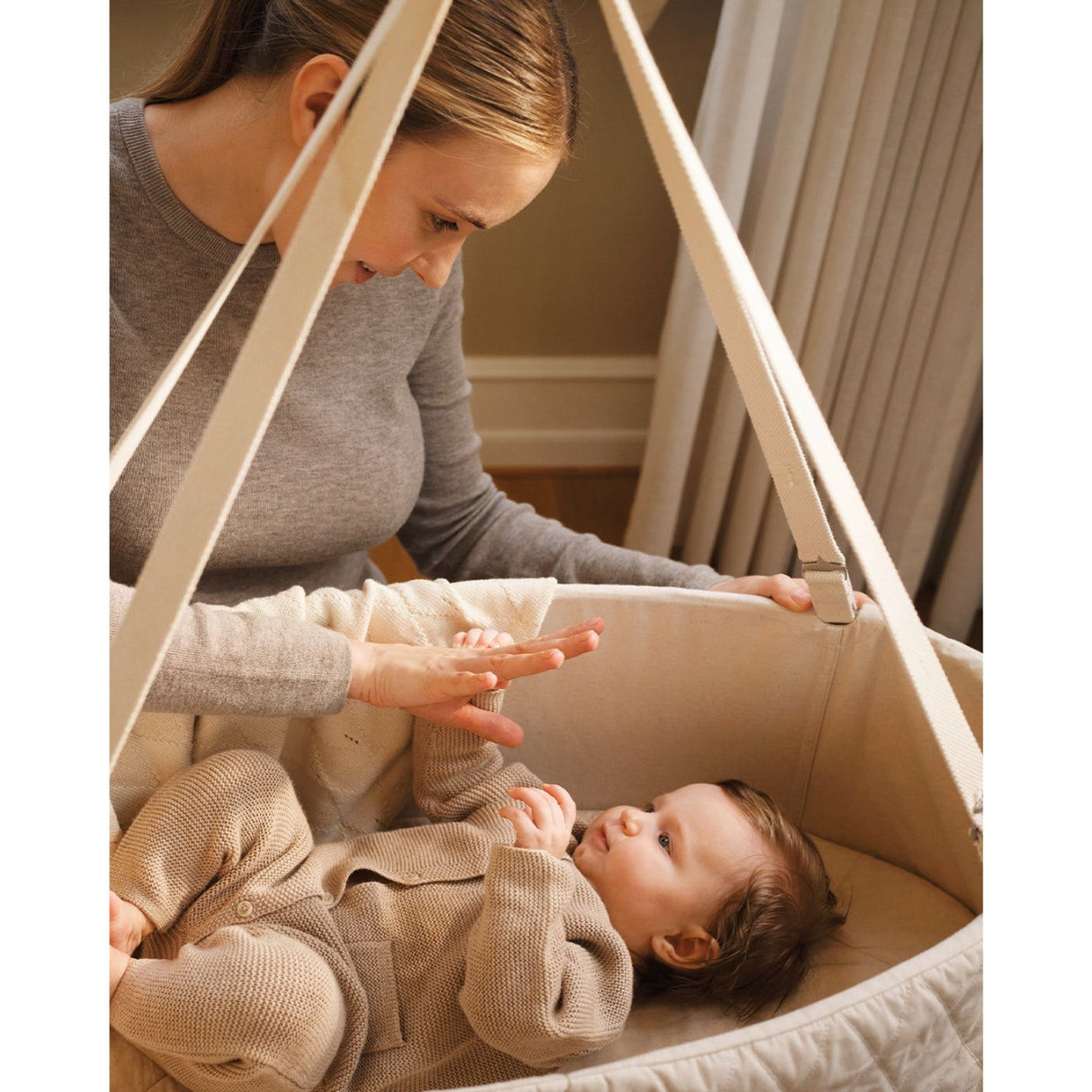 Moonboon Nature / White Classic Bundle - Oval Vugge