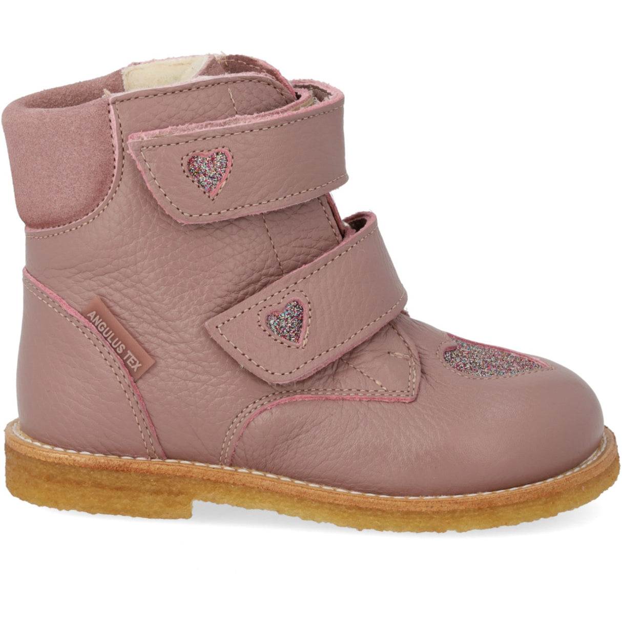 Angulus Faded Rose/Multi Glitter TEX Boot med glitrende glitterhjerter