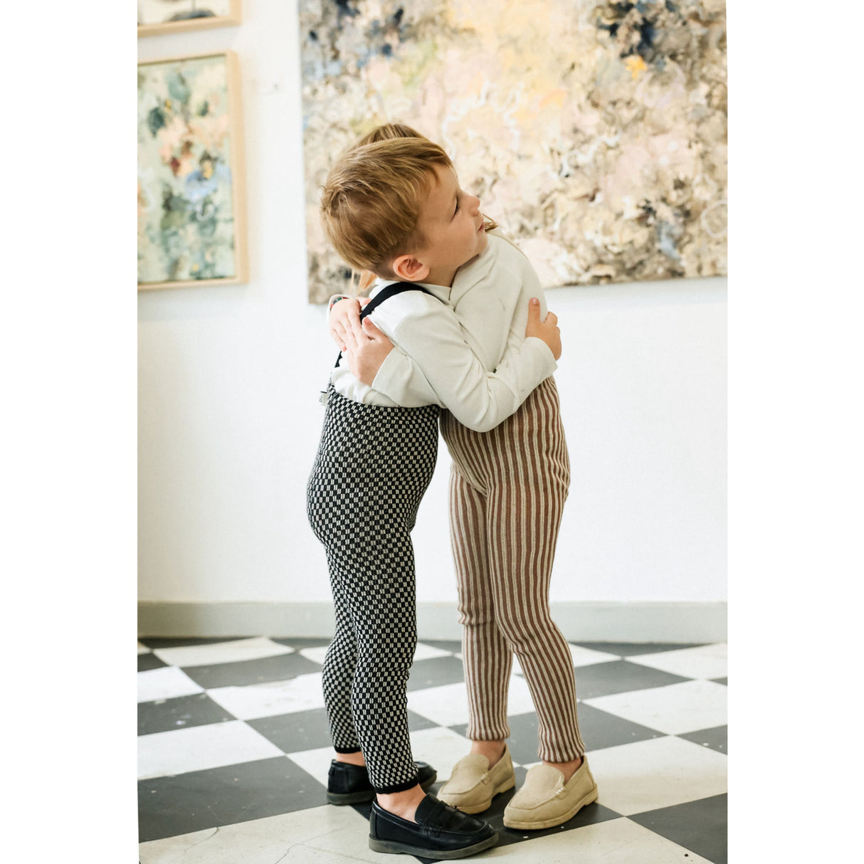 Silly Silas Granola X Cream Striped Special Footless Strømpebukser