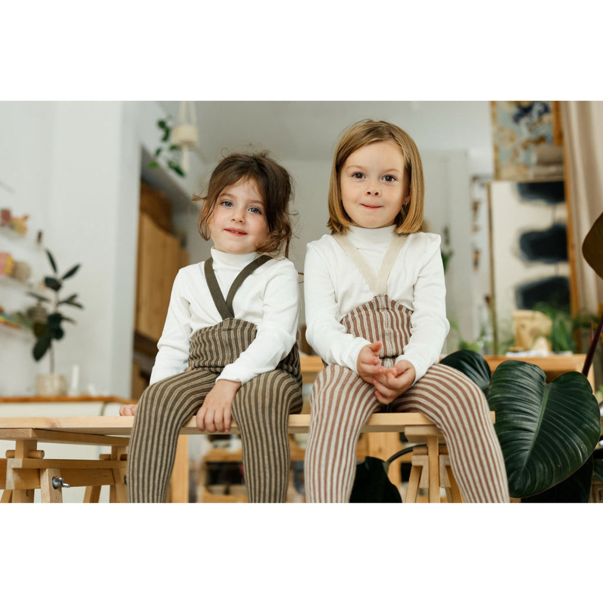 Silly Silas Granola X Cream Striped Special Footless Strømpebukser