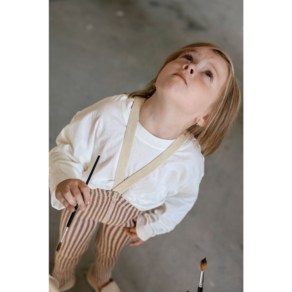 Silly Silas Granola X Cream Striped Special Footless Strømpebukser