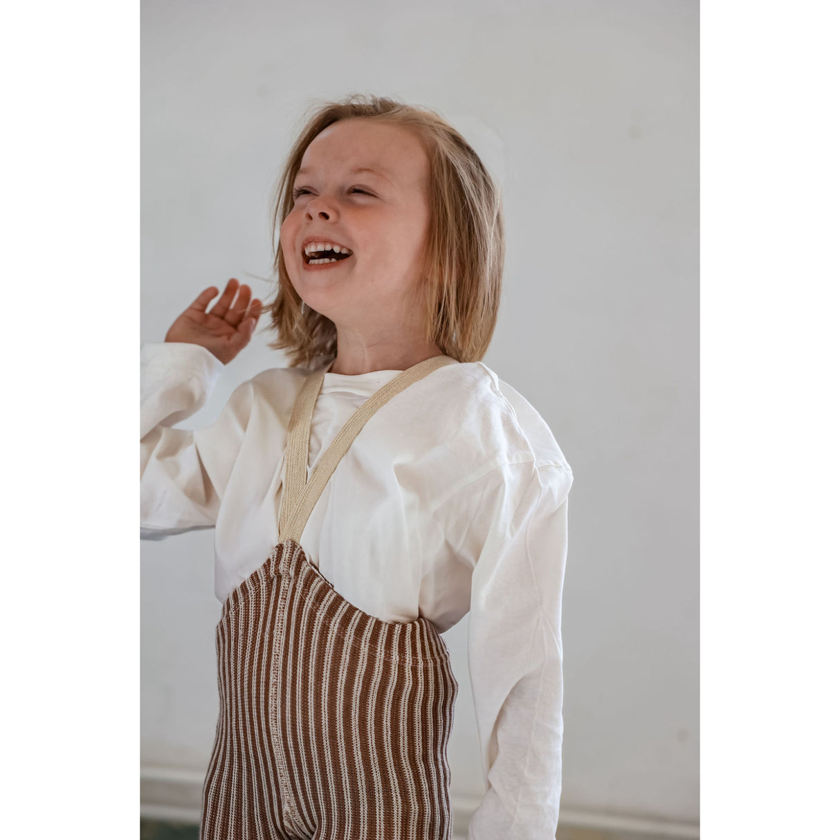 Silly Silas Granola X Cream Striped Special Footless Strømpebukser