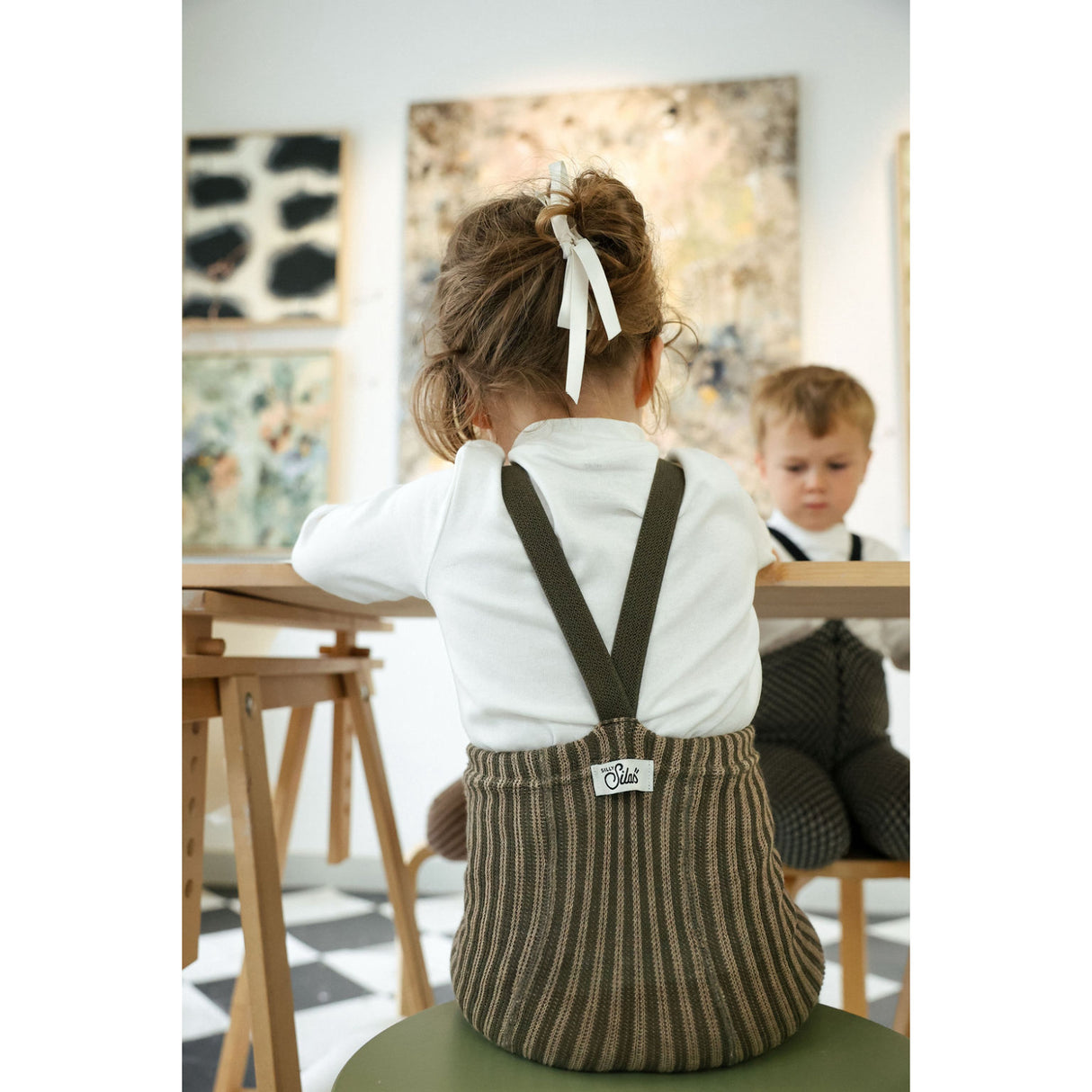 Silly Silas Seaweed Brown X Peanut Striped Special Footed Strømpebukser