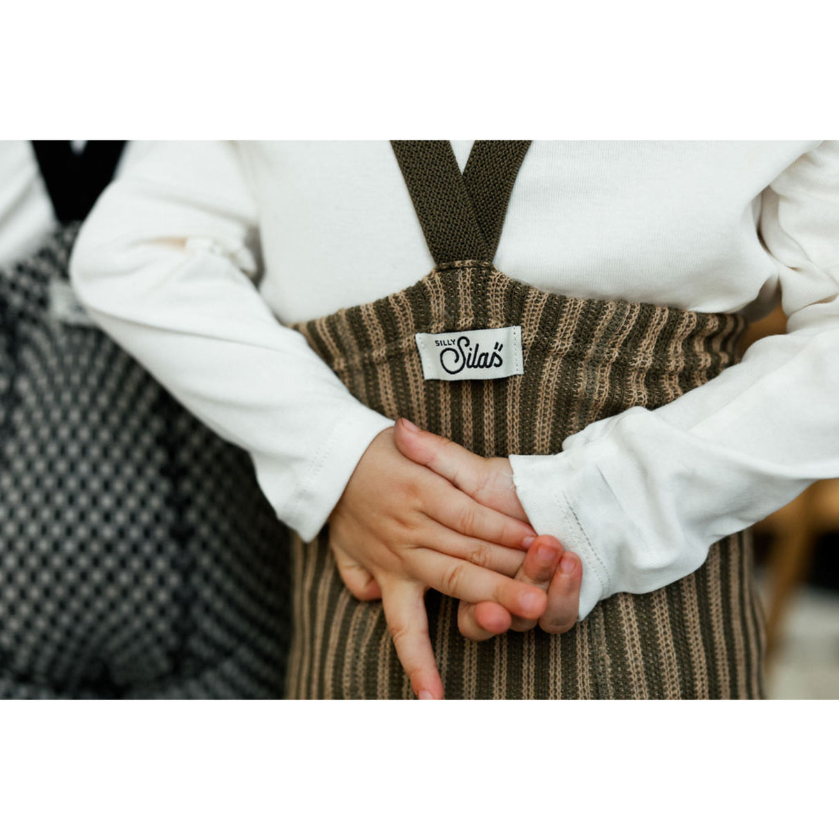 Silly Silas Seaweed Brown X Peanut Striped Special Footed Strømpebukser