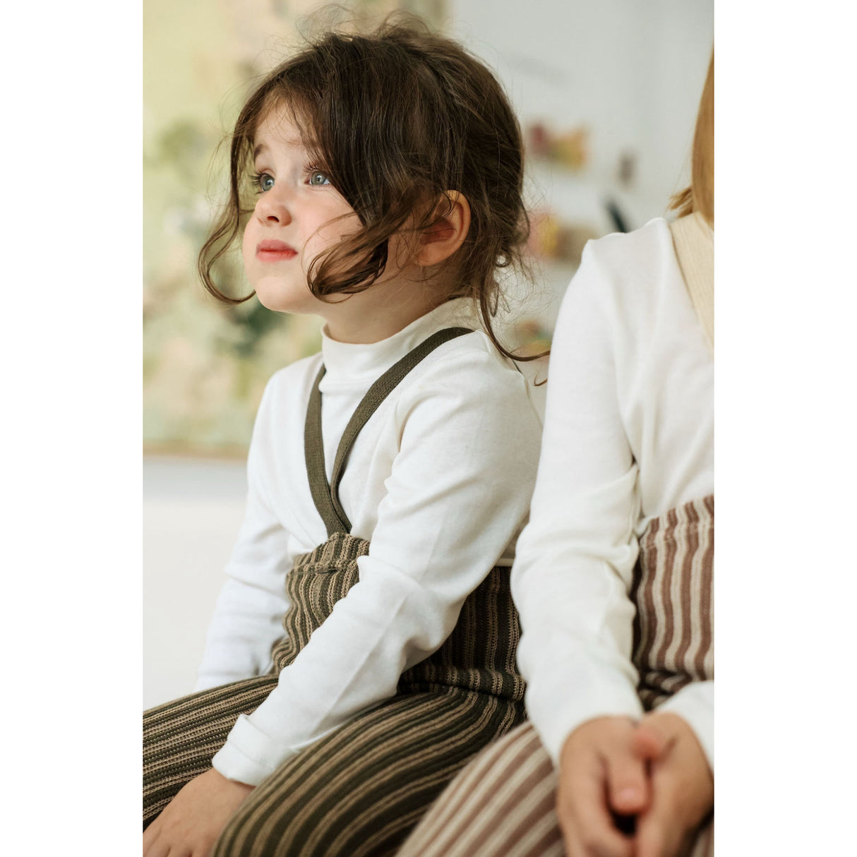 Silly Silas Seaweed Brown X Peanut Striped Special Footed Strømpebukser