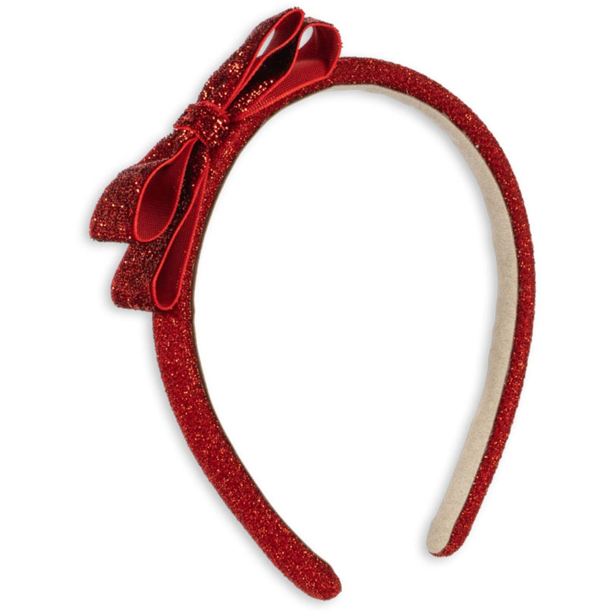 Konges Sløjd Red/Glitter Fløyel Bue Hairbrace