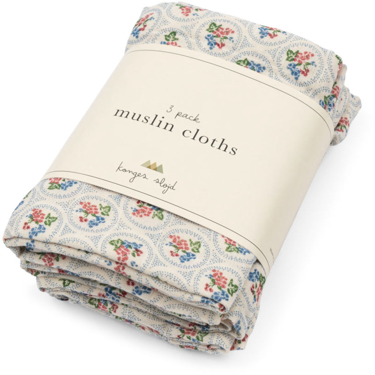 Konges Sløjd Verona Blues 3 Pakke Muslin Cloth Gots