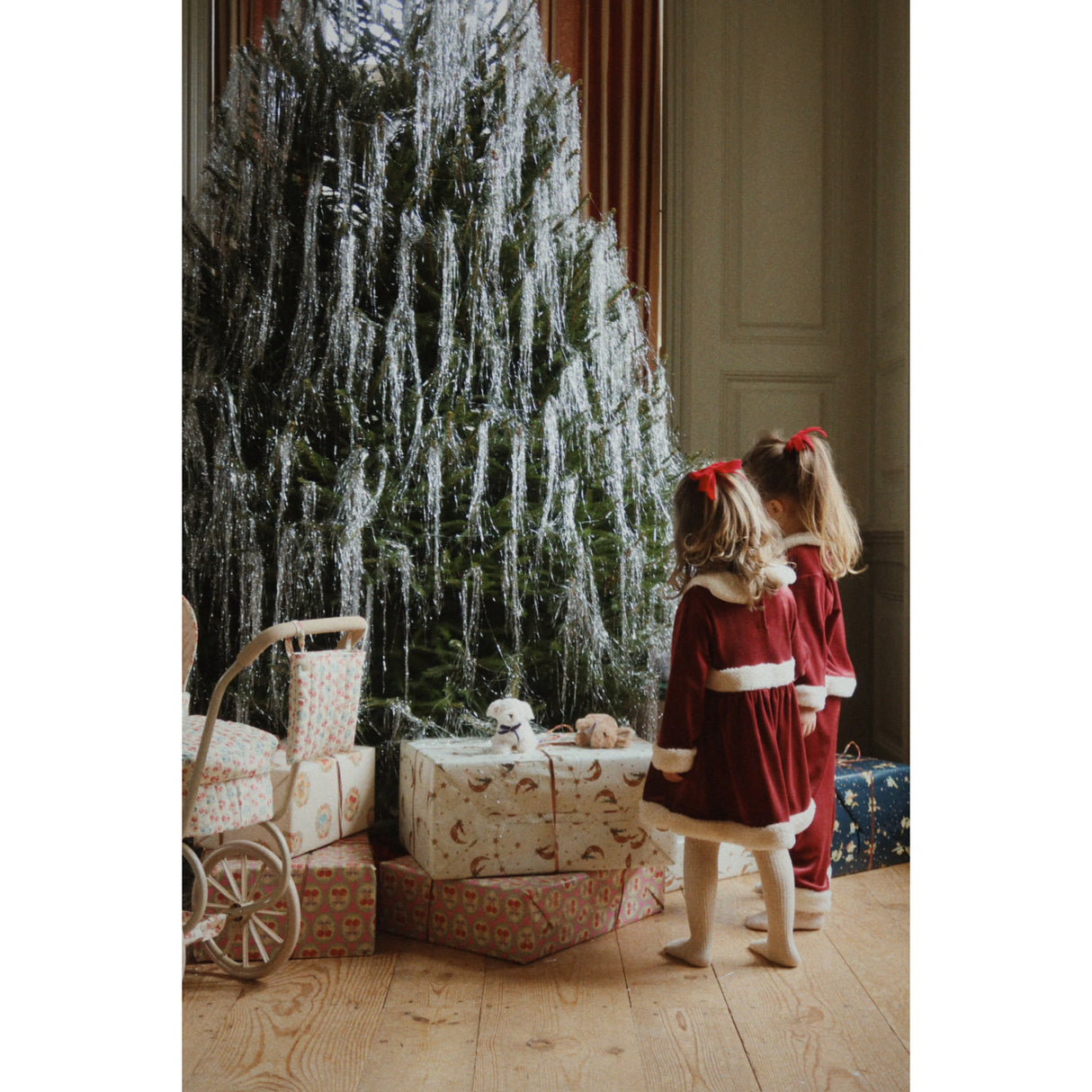 Konges Sløjd Barbados Cherry 2 Pakke Fløyel Dobbel Bue Hair Clips