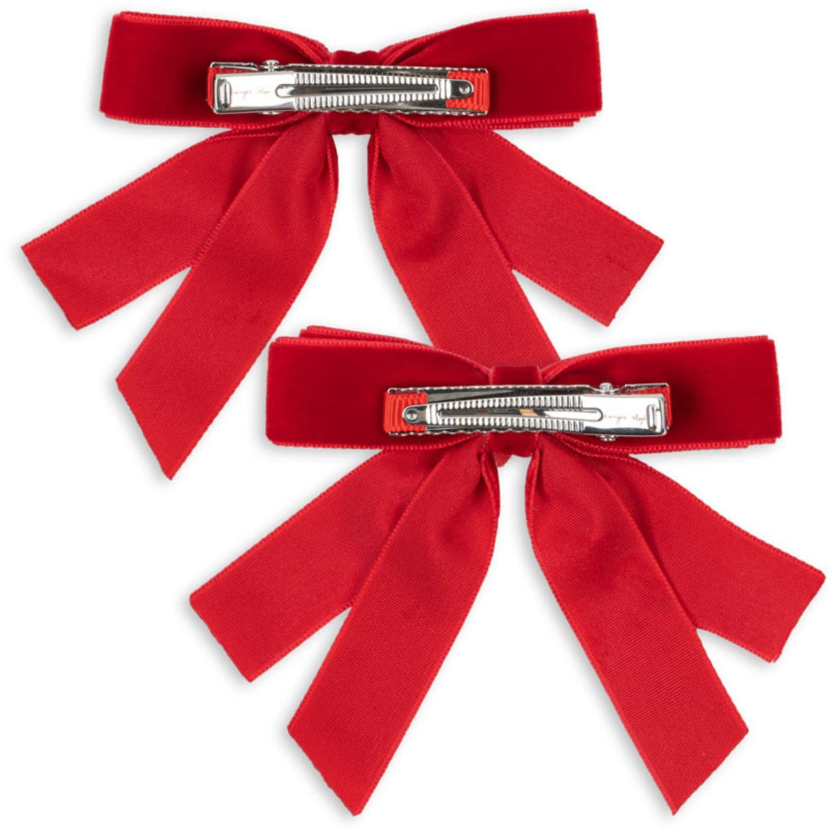 Konges Sløjd Barbados Cherry 2 Pakke Fløyel Dobbel Bue Hair Clips