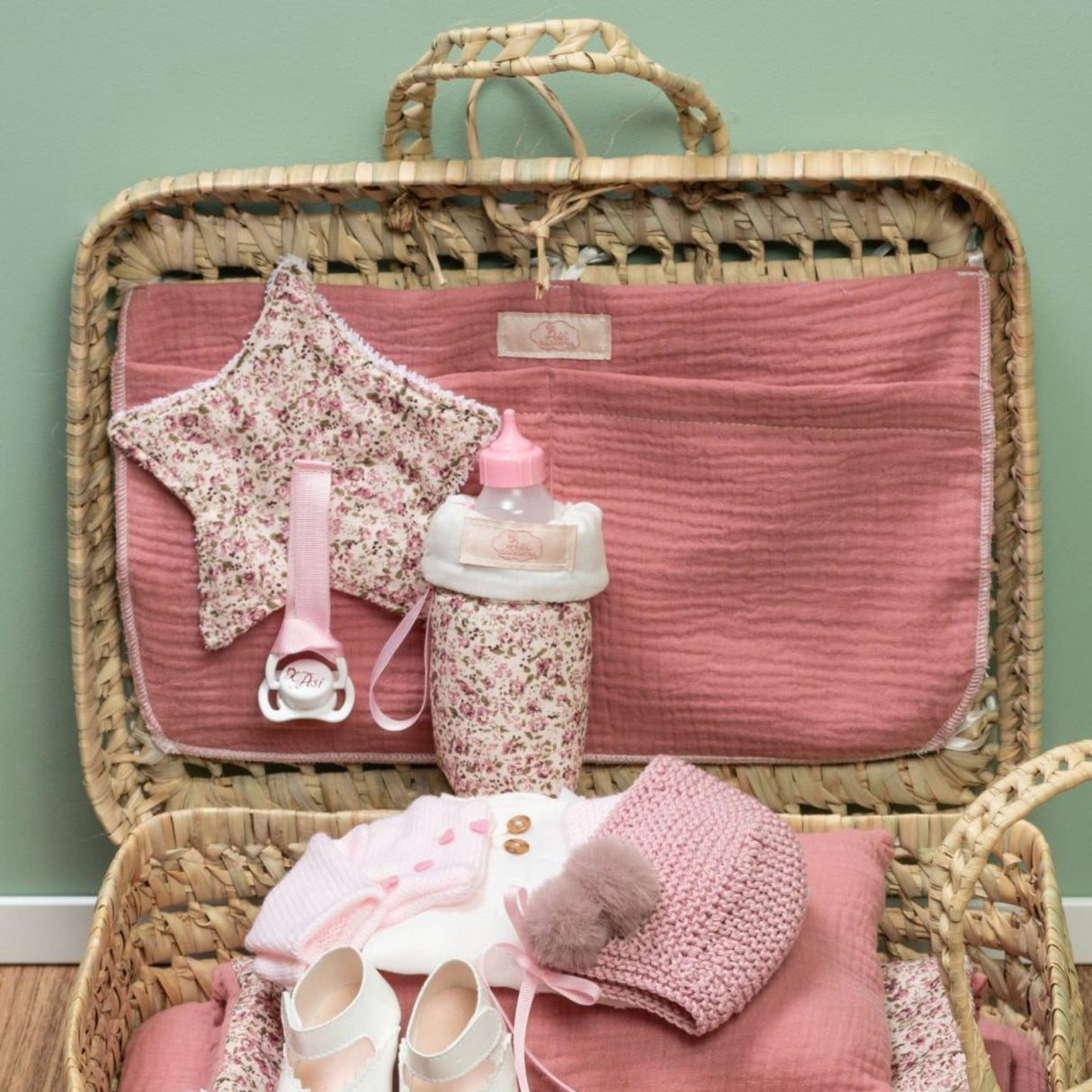 Así Martina Kollektion - Flasketaske Med Flaske, Til Dukker 36–46 Cm