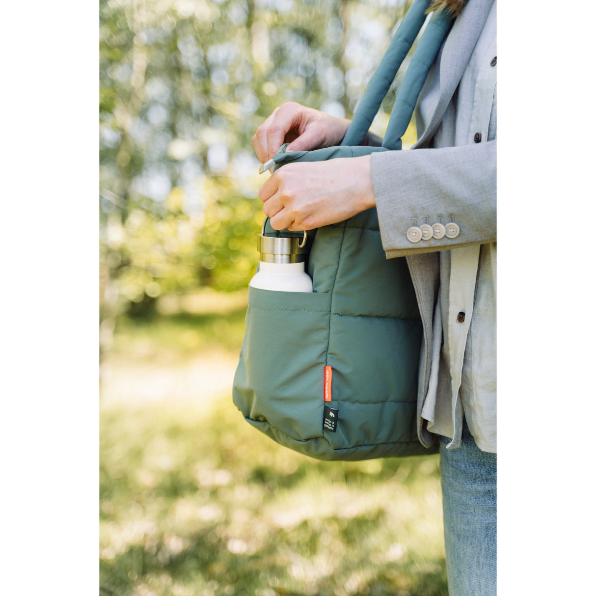 DonebyDeer Green Vattert Pusle Tote Bag