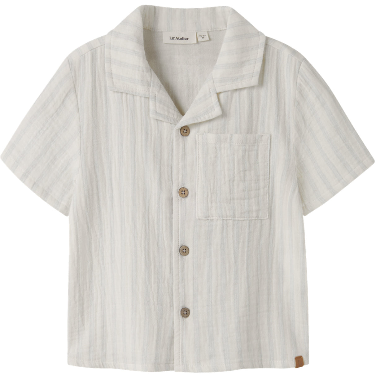 Lil'Atelier Coconut Milk Dusty Blue Nmmhagi Ss Loose Skjorte Lil