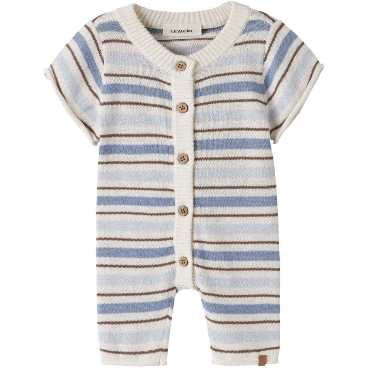 Lil'Atelier Coconut Milk Dusty Blue Nbmhito Ss Strikk Drakt Lil