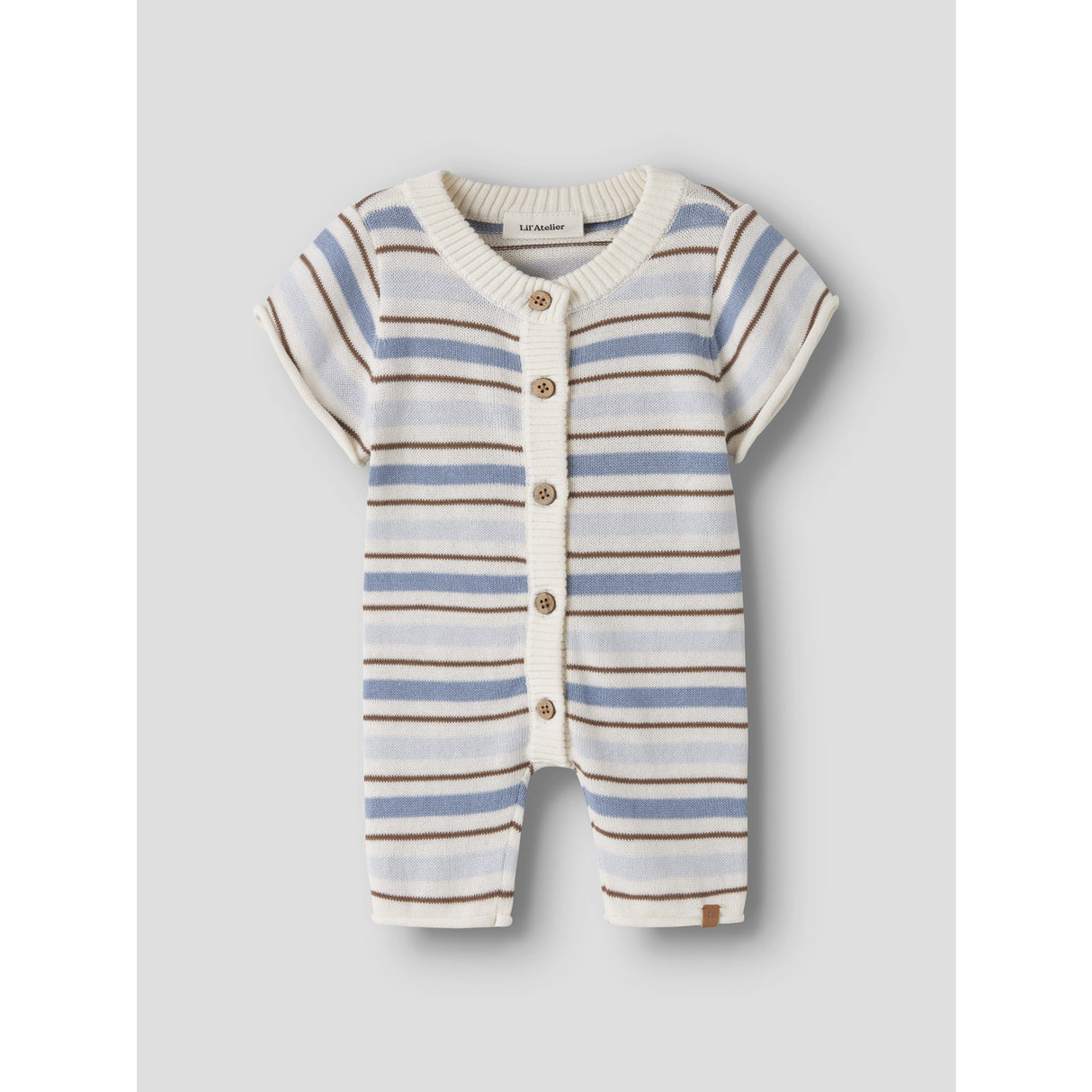 Lil'Atelier Coconut Milk Dusty Blue Nbmhito Ss Strikk Drakt Lil