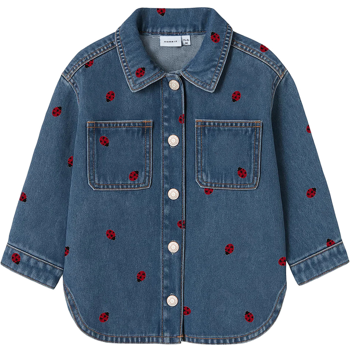 Name It Medium Blue Denim Lady Bug Nmfnina Emb Denim Jakke 3285-Za D