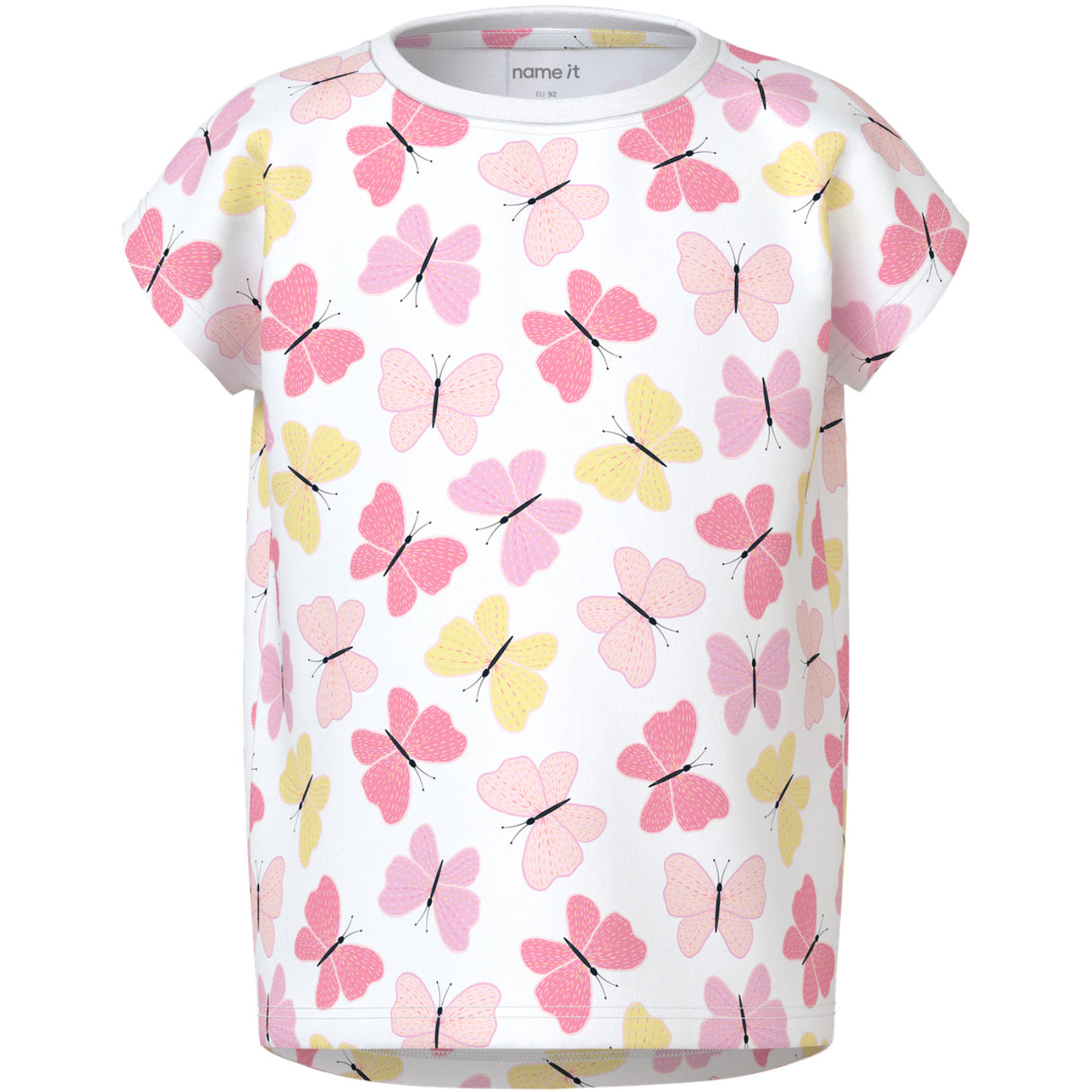 Name It Bright White Pink Butterfly Nmfvigga Capsl Topp