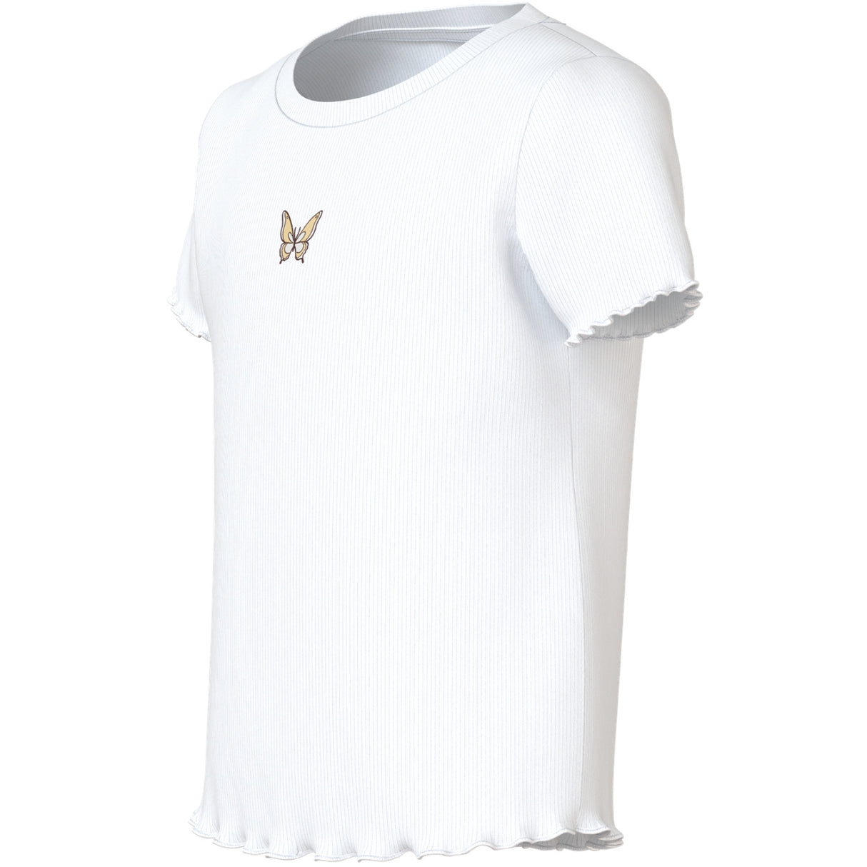 Name It Bright White Butterfly Embroidery Nmfvivemma Ss Slim Topp
