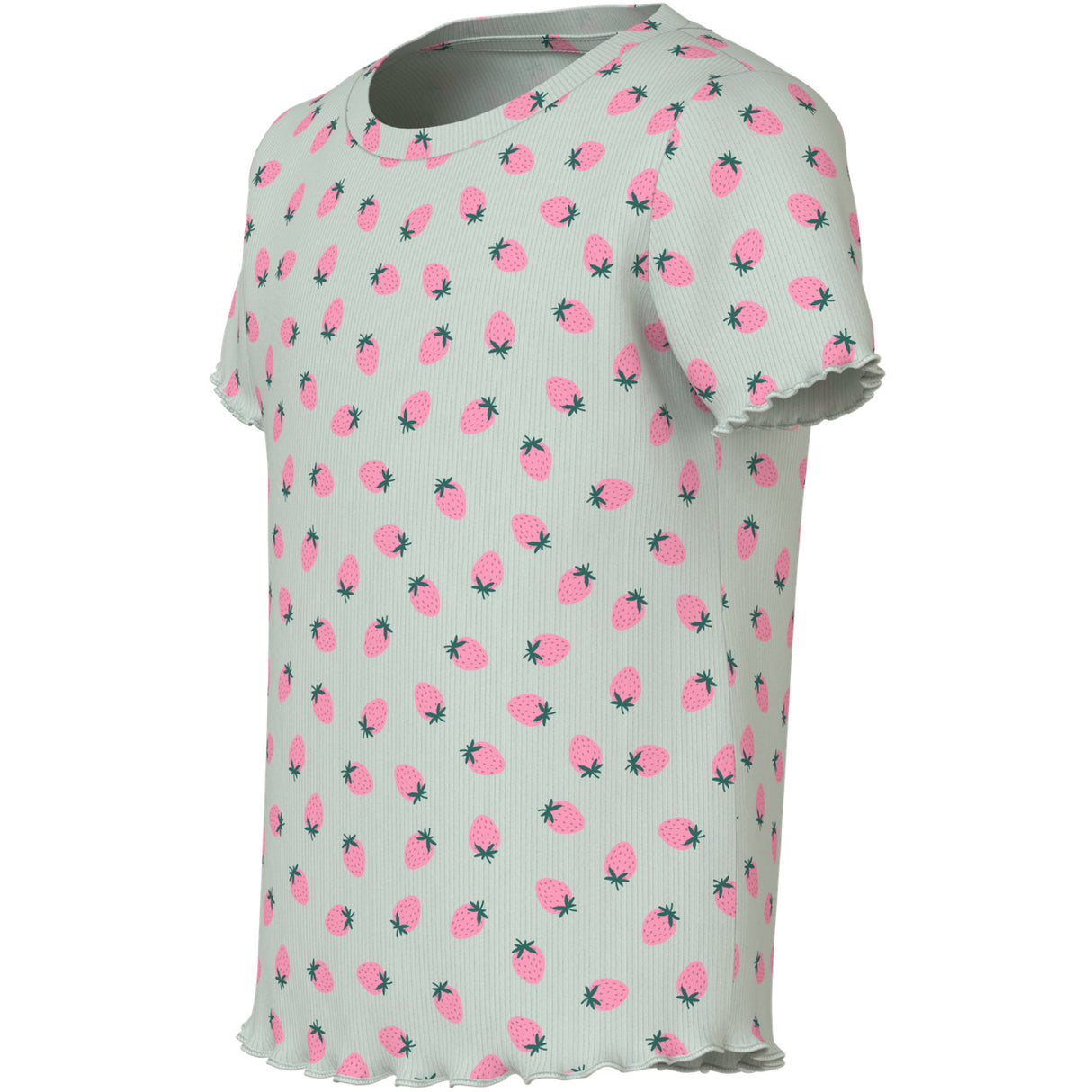 Name It Pale Aqua Strawberries Nmfvemma Aop Ss Slim Topp