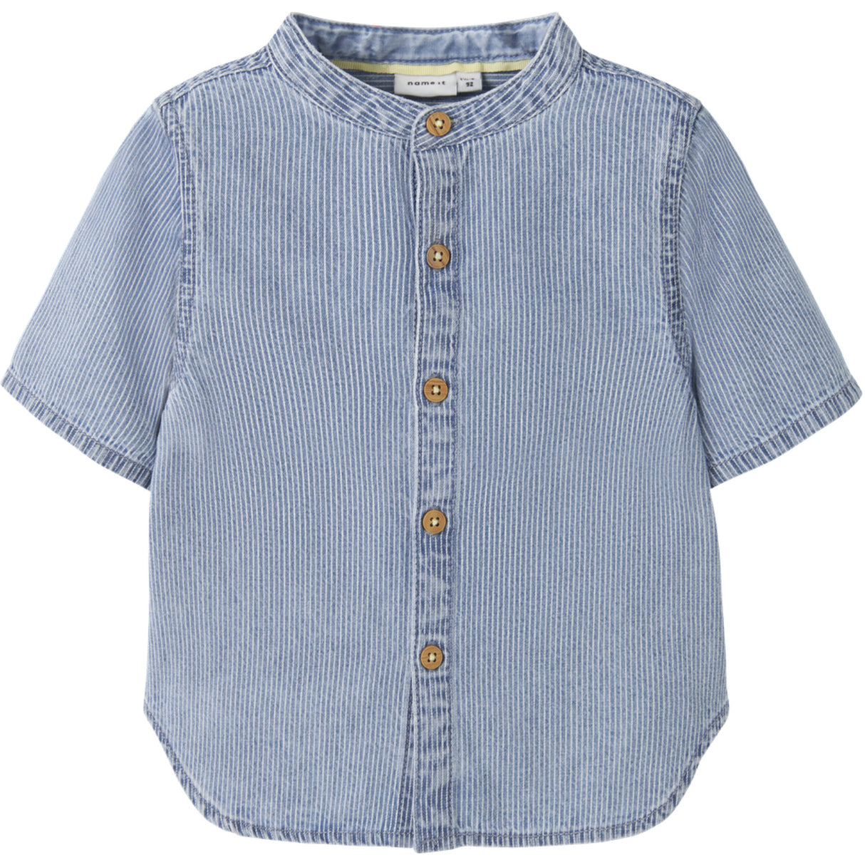 Name It Light Blue Denim Nmmhans Stripe Dnm Ss Skjorte 1910-Ip H