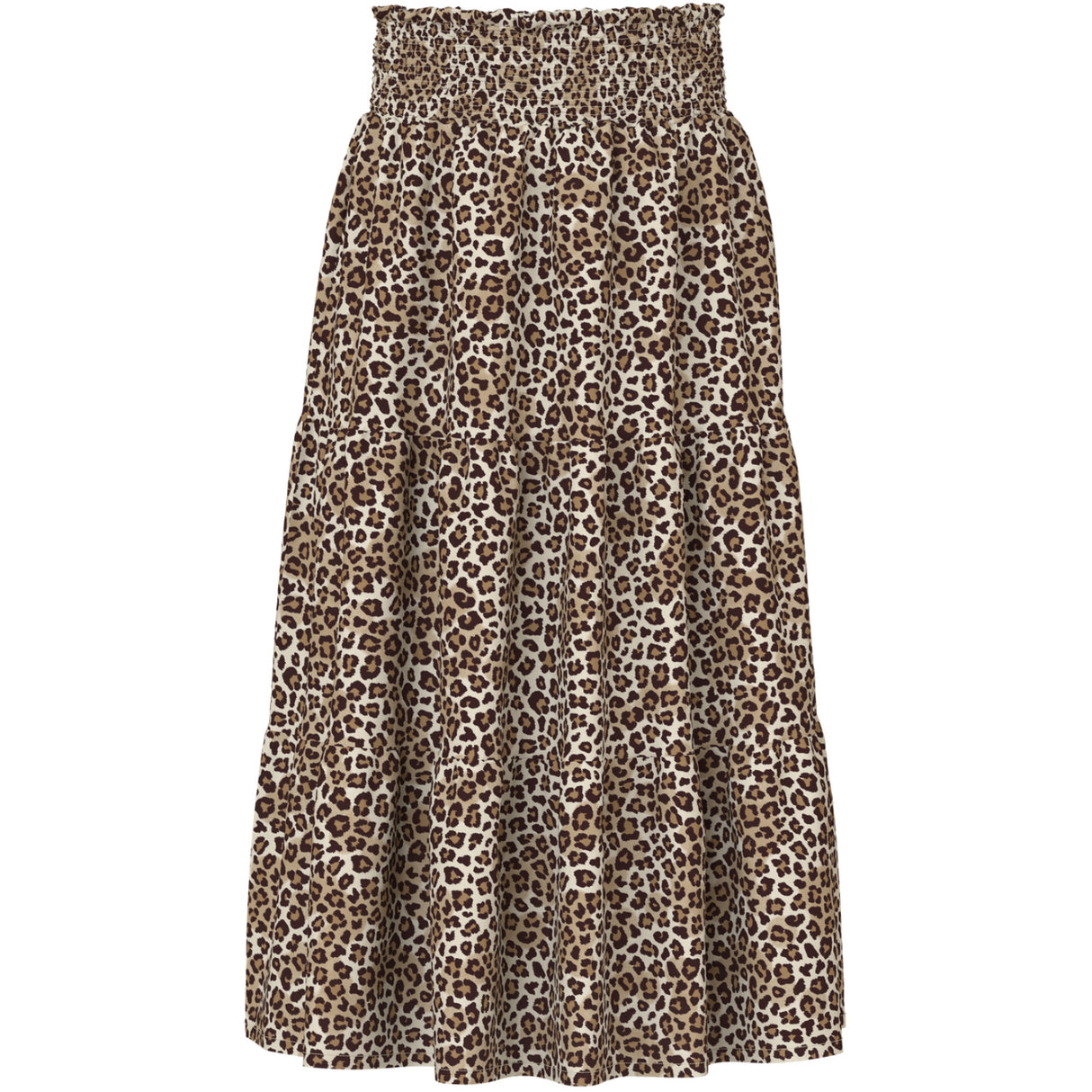 Name It Turtledove Leopard Nkfvinaya Long Wide Skjørt