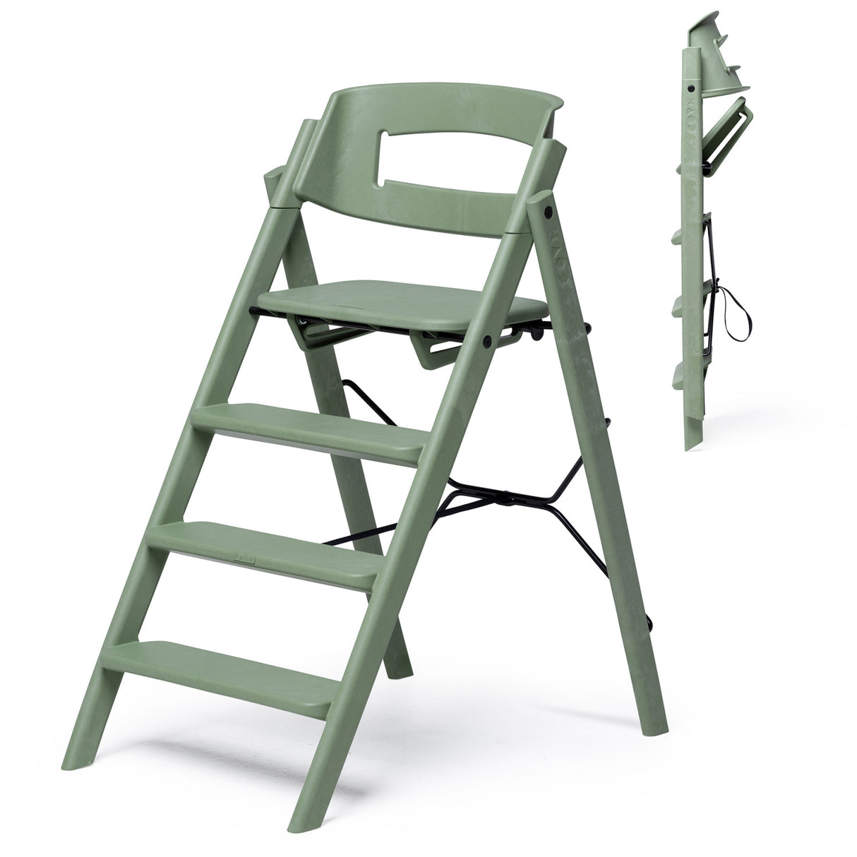 KAOS Mineral Green Klapp High Stol Recycled Med KLAPP® Safety Rail & Tray Bundle