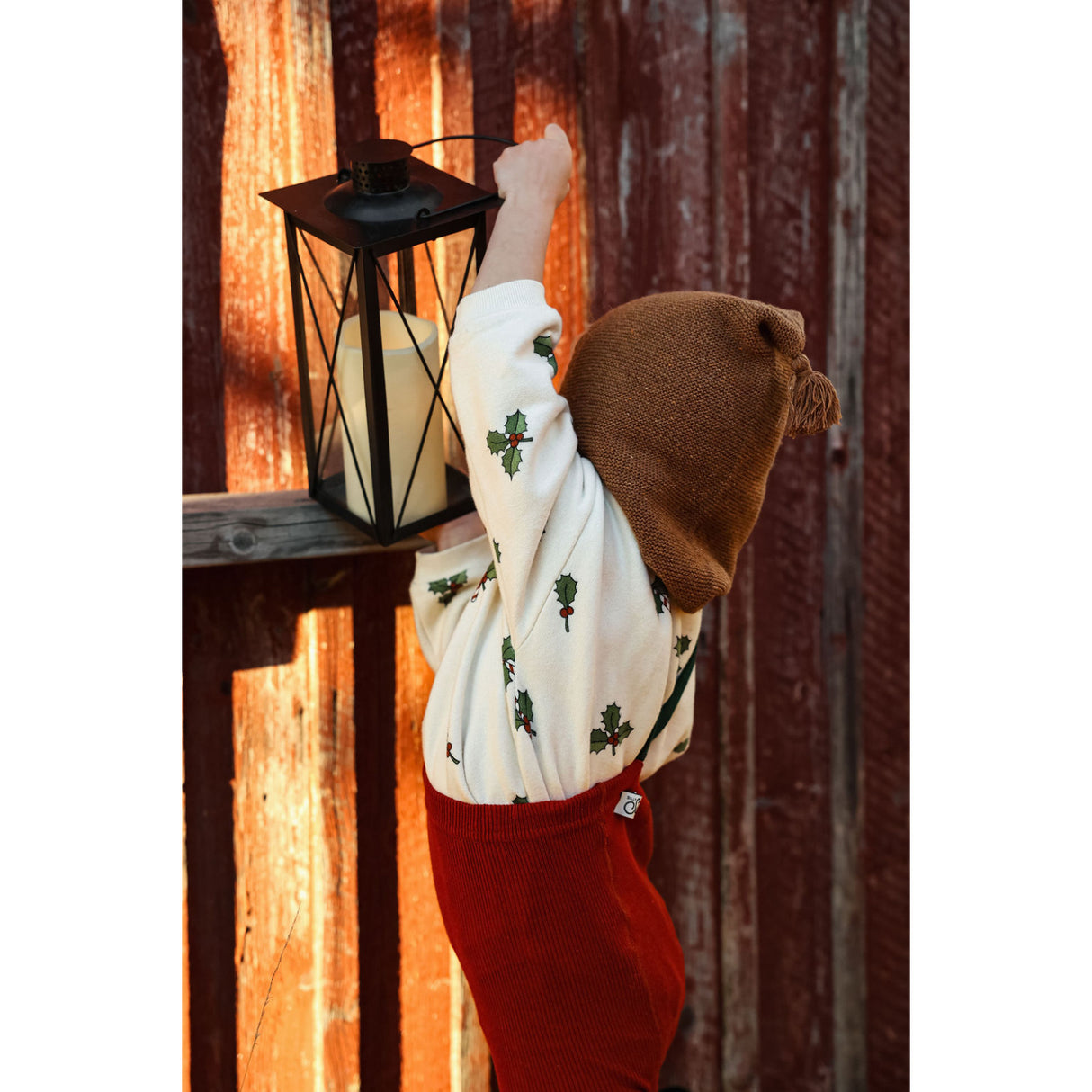 Silly Silas Maple Leaf With Dark Forest Green Footed Strømpebukser Christmas Edition