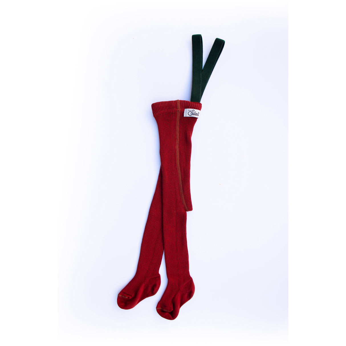 Silly Silas Maple Leaf With Dark Forest Green Footed Strømpebukser Christmas Edition