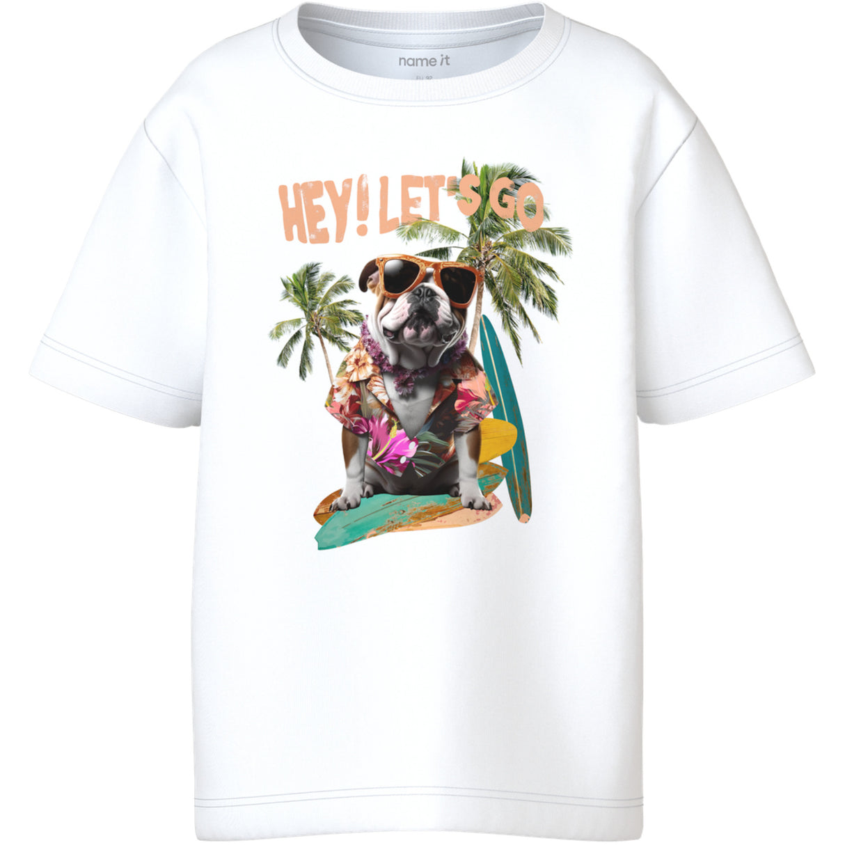 Name It Bright White Surf Dog Nmmvoto Ss Nreg Topp